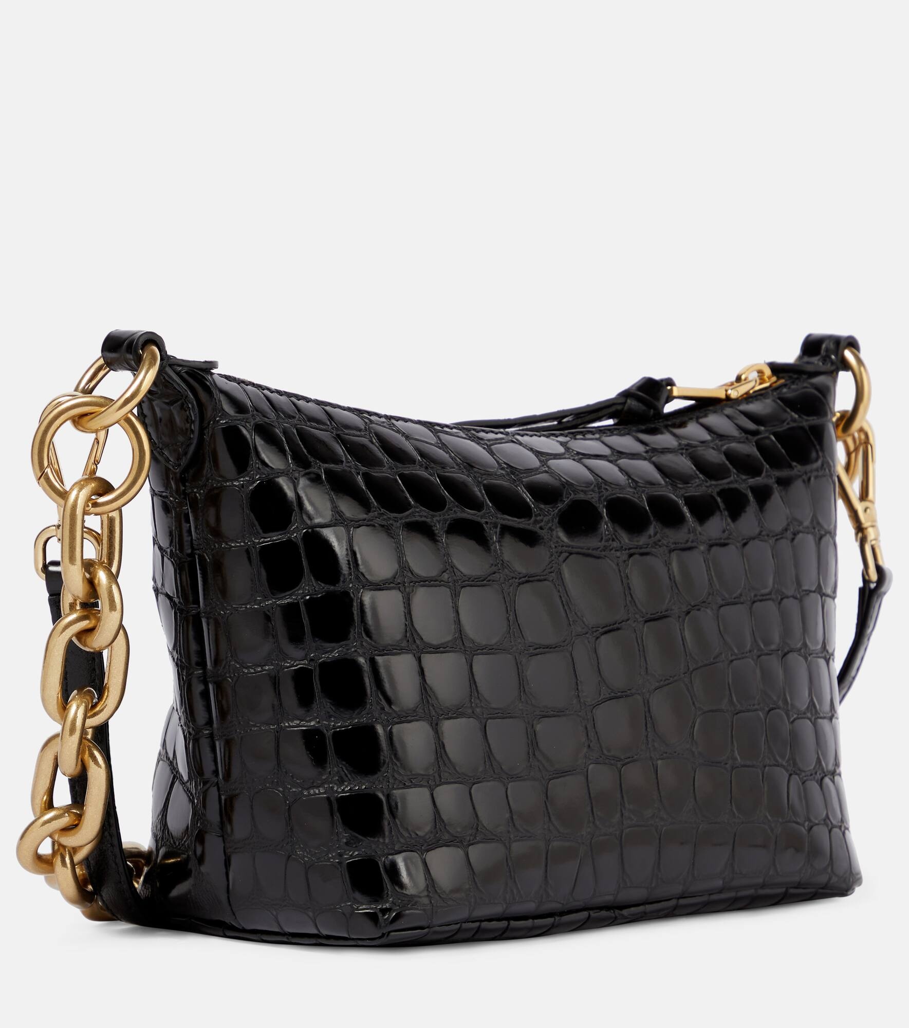 Croc-effect leather shoulder bag - 4