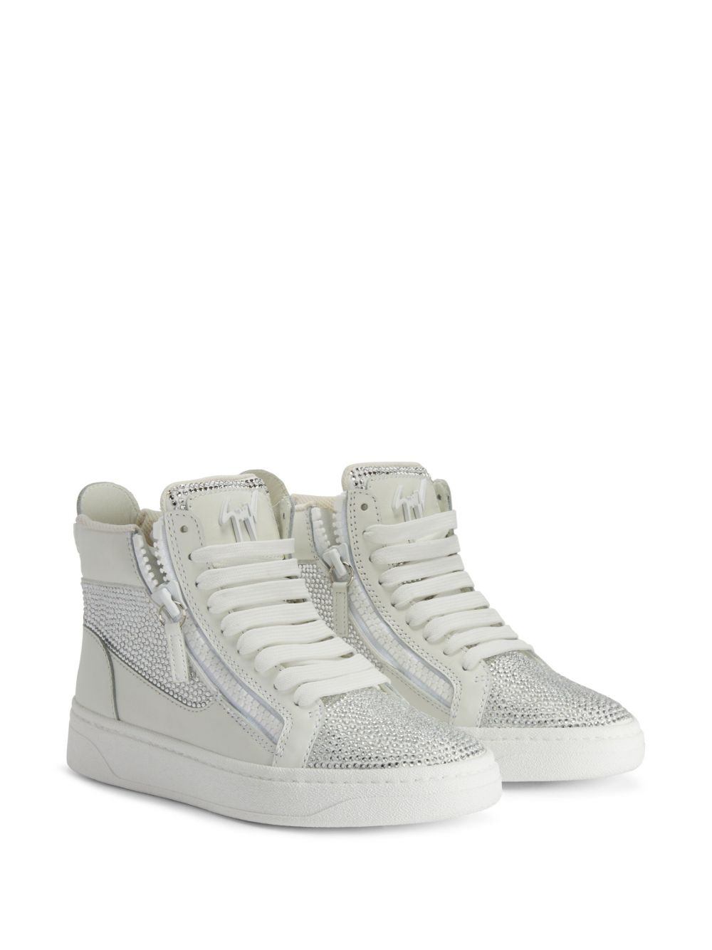 crystal-embellished high-top sneakers - 2