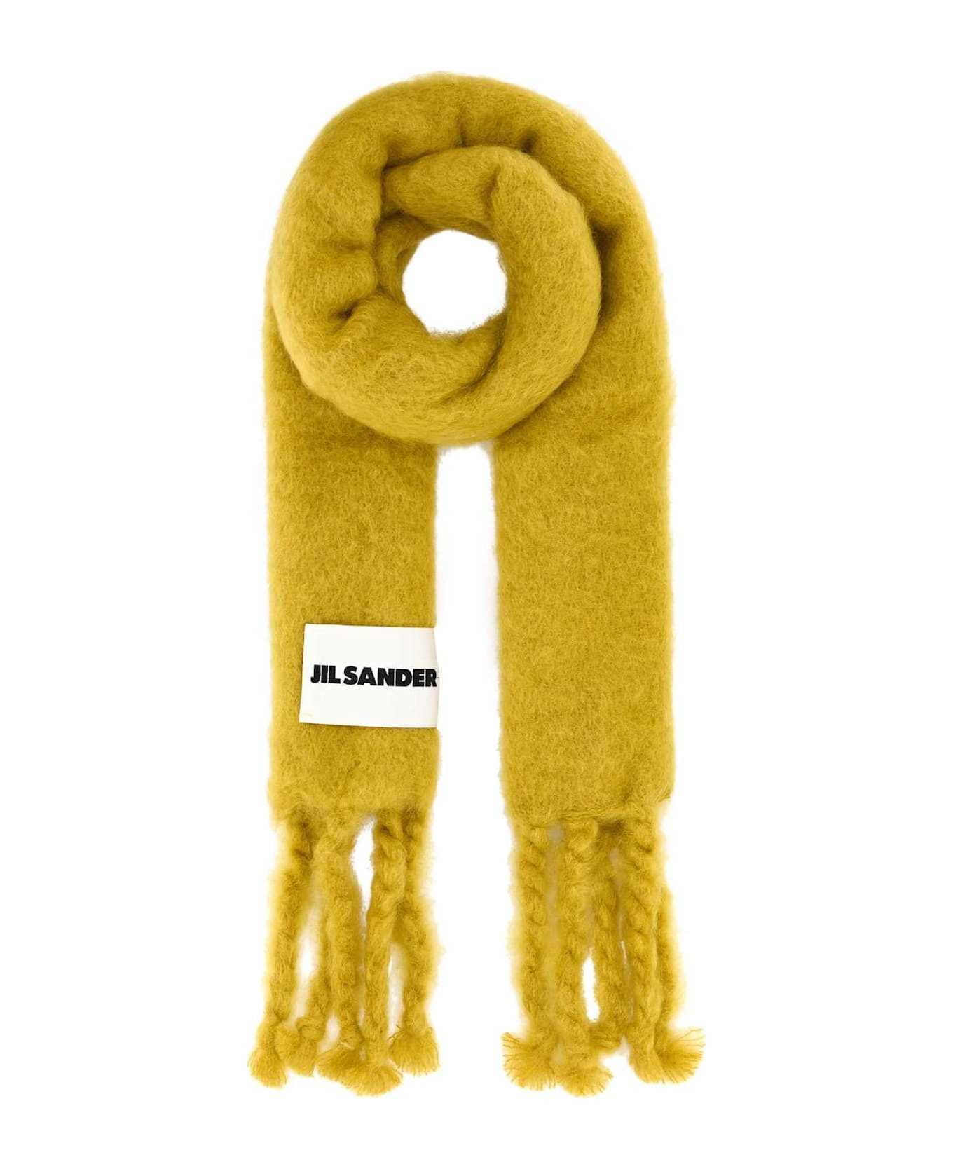 Mustard Mohair Blend Scarf - 1