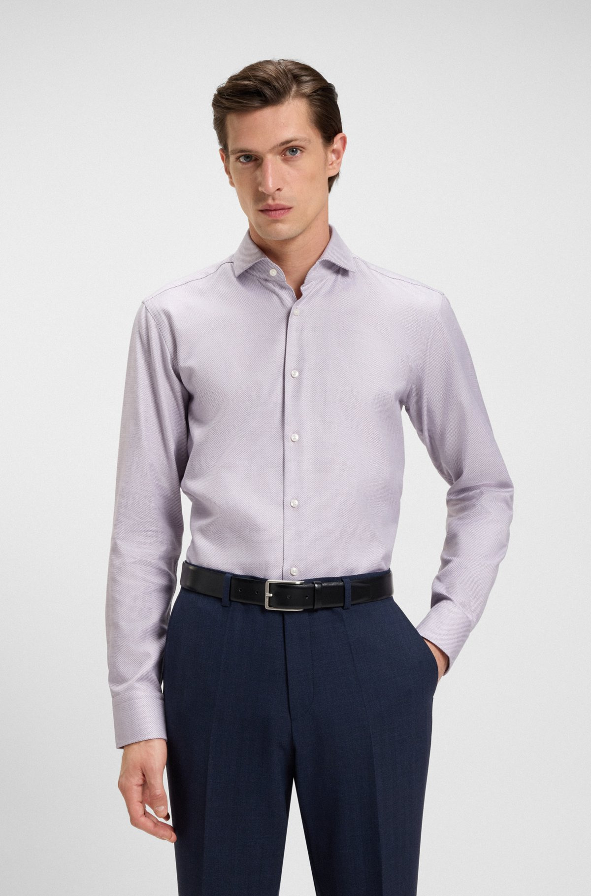 REGULAR-FIT SHIRT IN PRINTED COTTON TWILL - 2