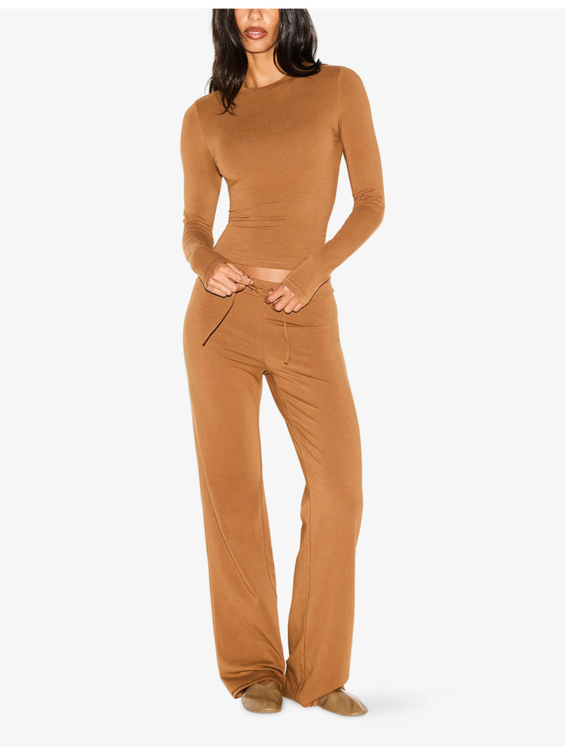 SKIMS Straight-Leg Cotton-Jersey Trousers outlook