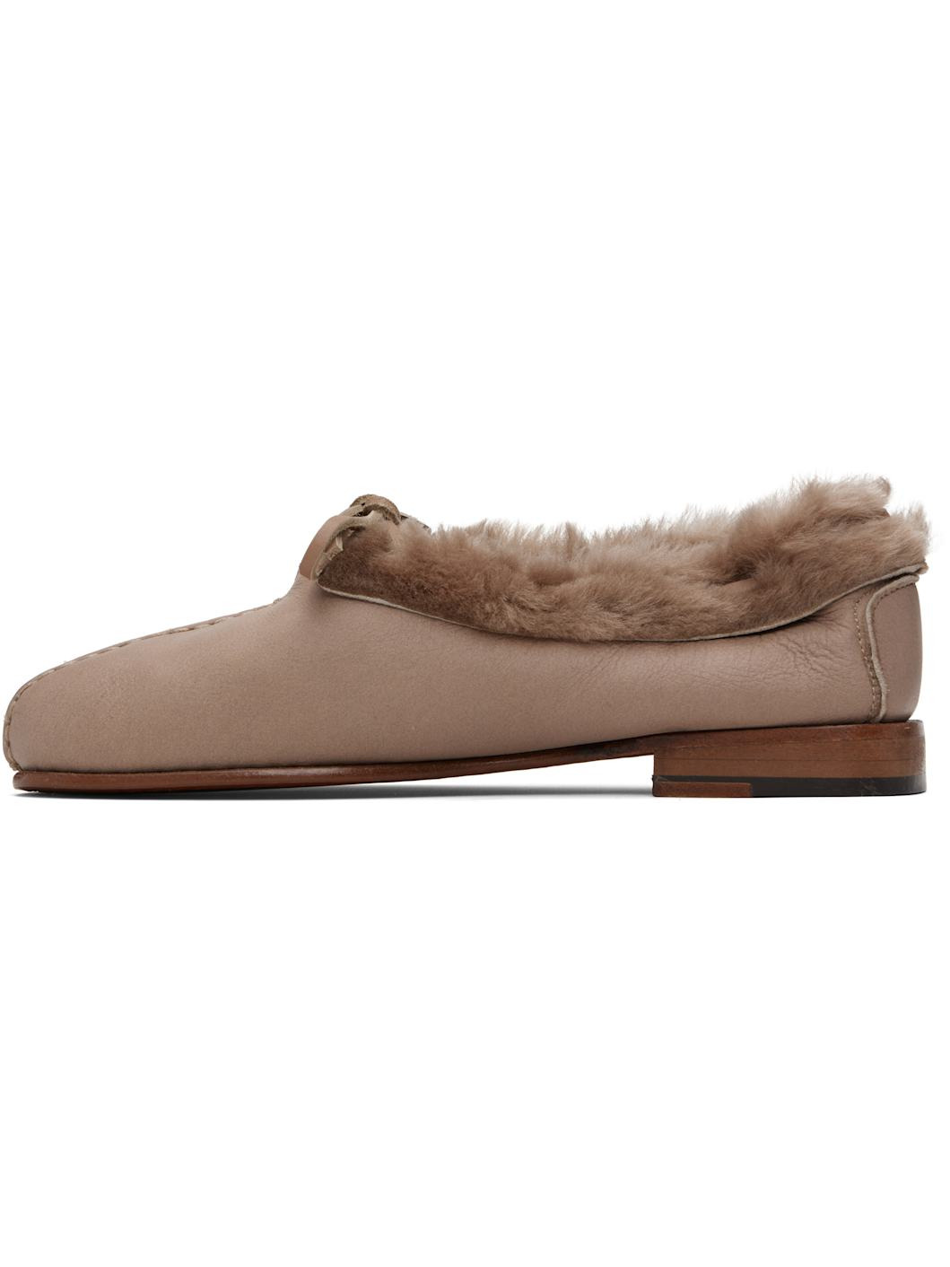 Taupe Tilla Shearling Loafers - 3