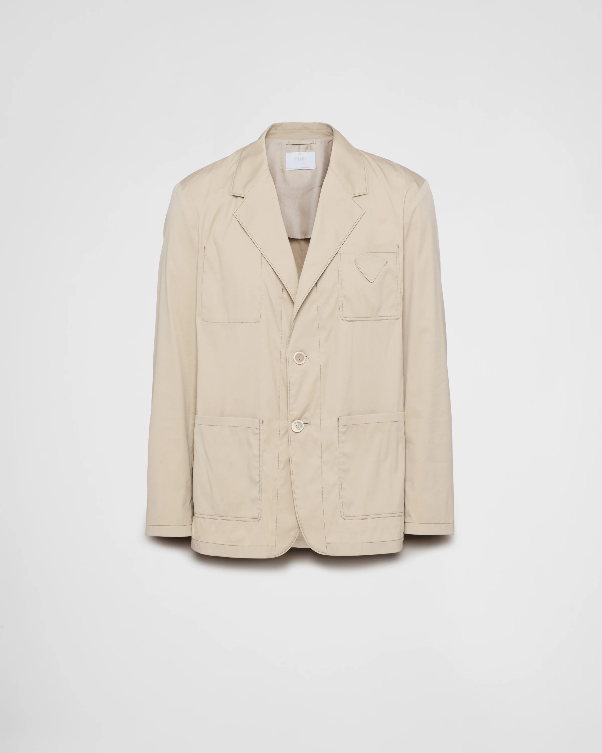 Single-breasted cotton blend jacket - 1
