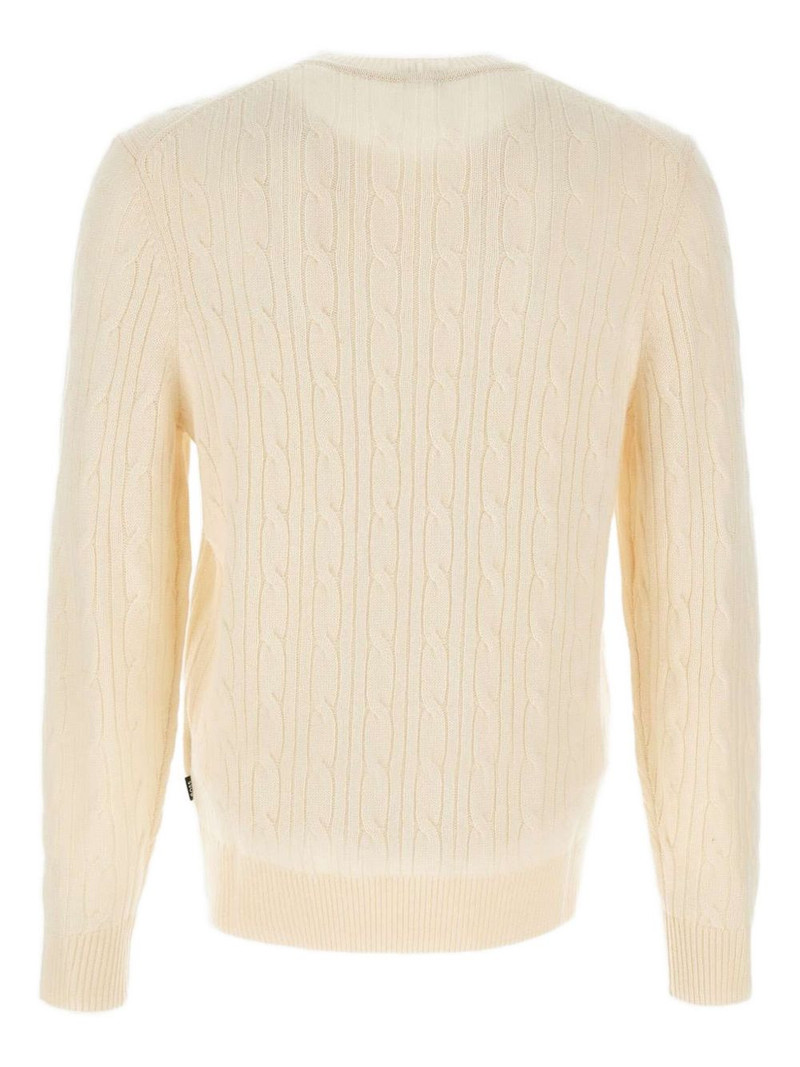 BOSS cable-knit crew-neck sweater outlook