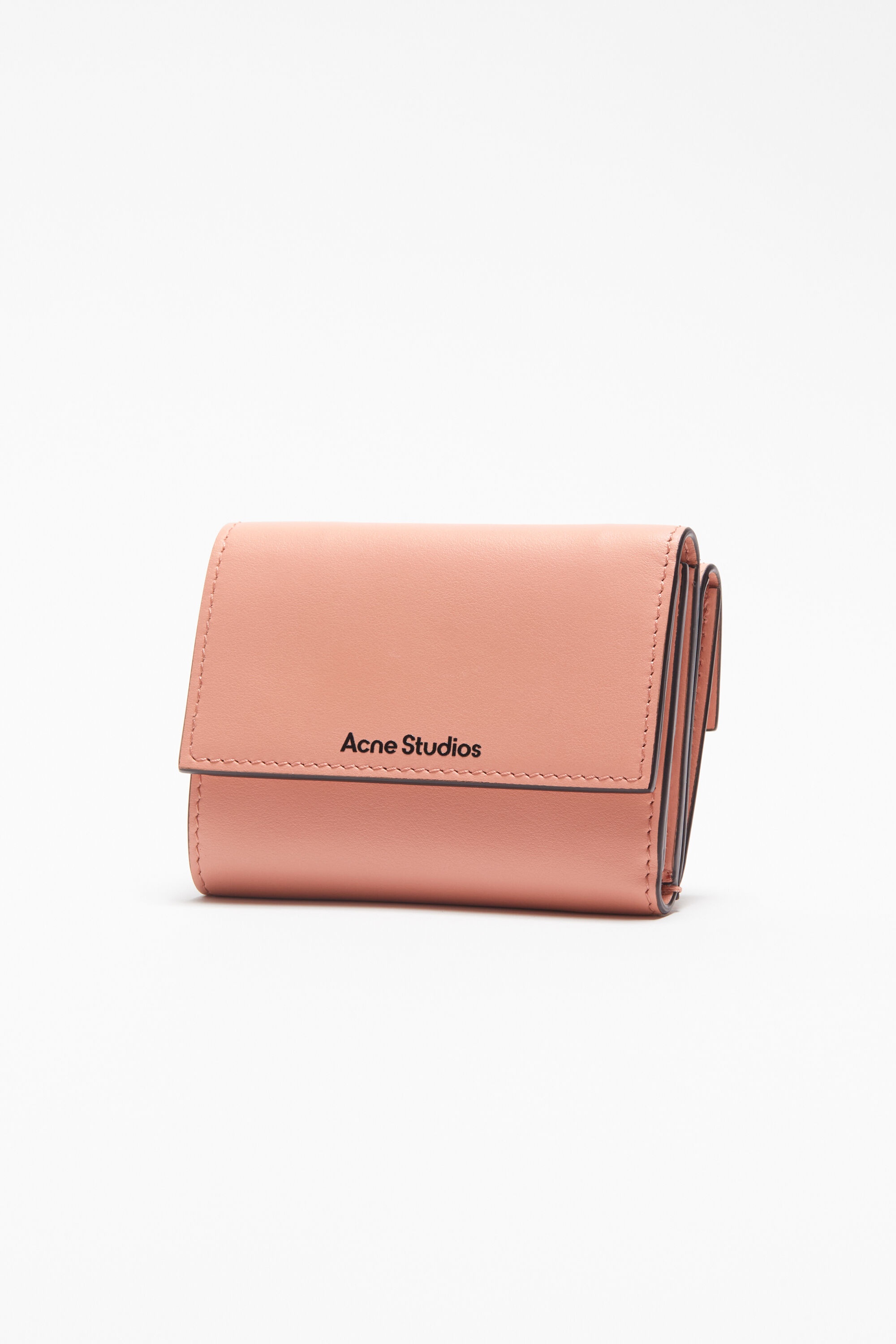 Trifold leather wallet - Salmon pink - 3