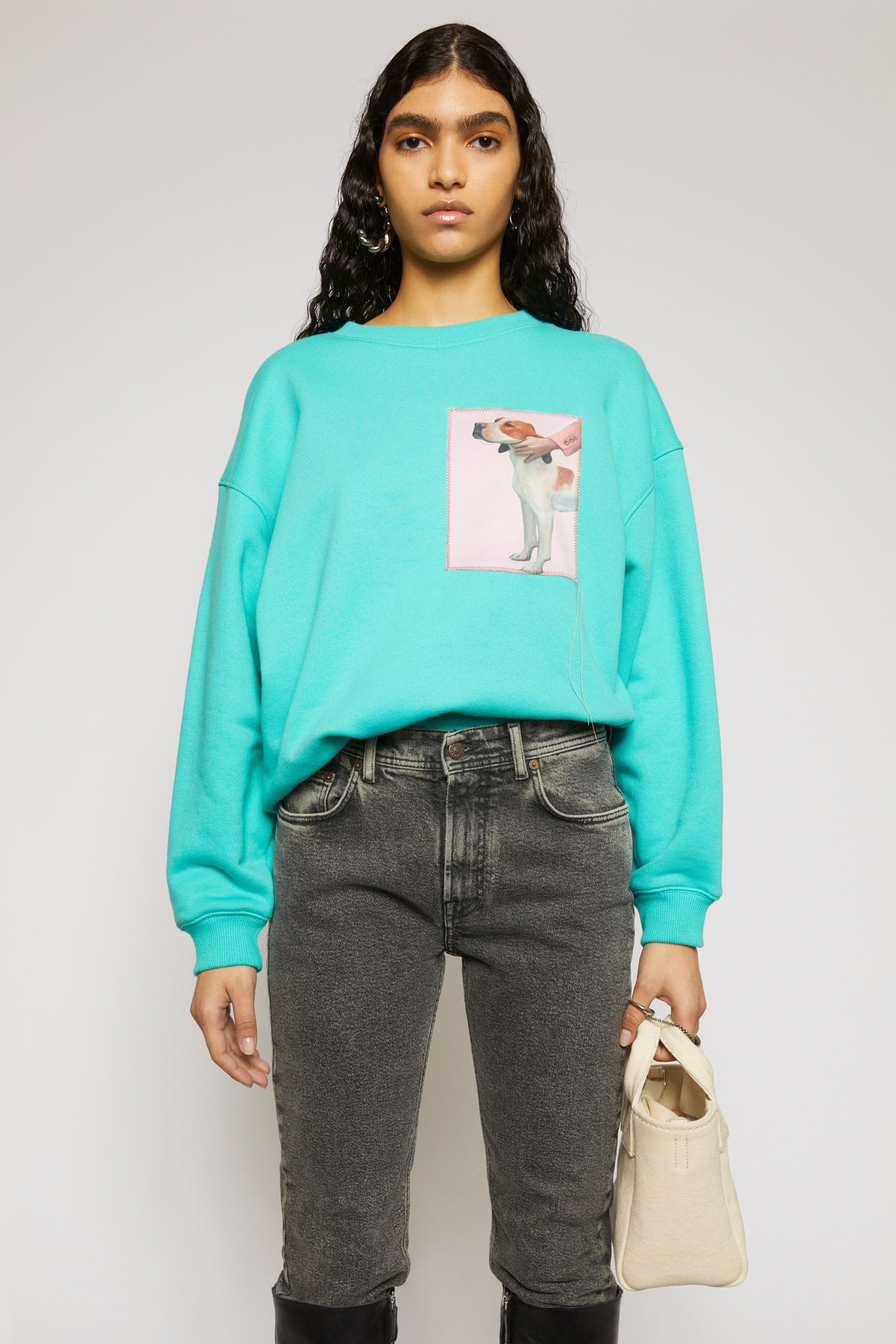 Dog-patch sweatshirt turquoise blue - 2