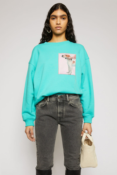 Acne Studios Dog-patch sweatshirt turquoise blue outlook