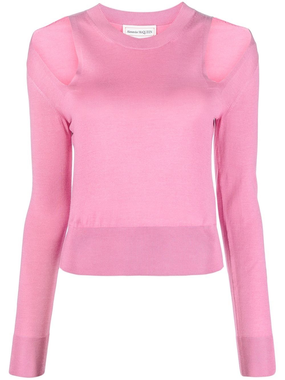 cut-out round-neck jumper - 1