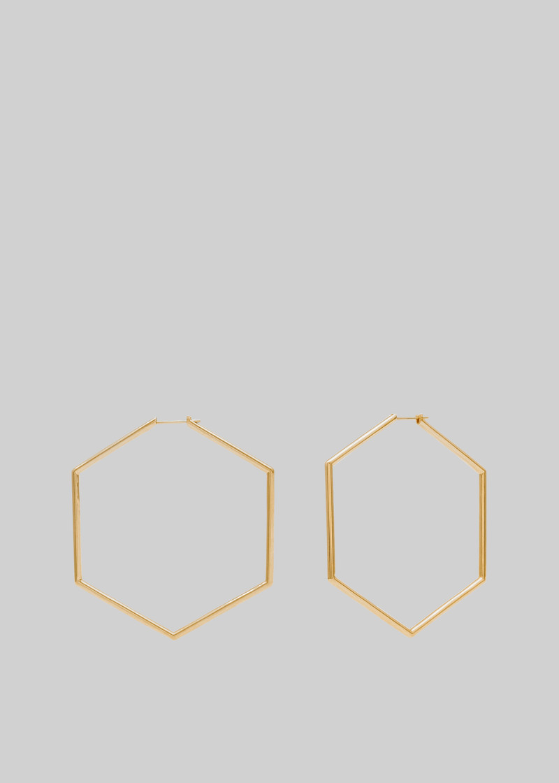 Bevza Thin Honeycomb Hoops - Gold 1
