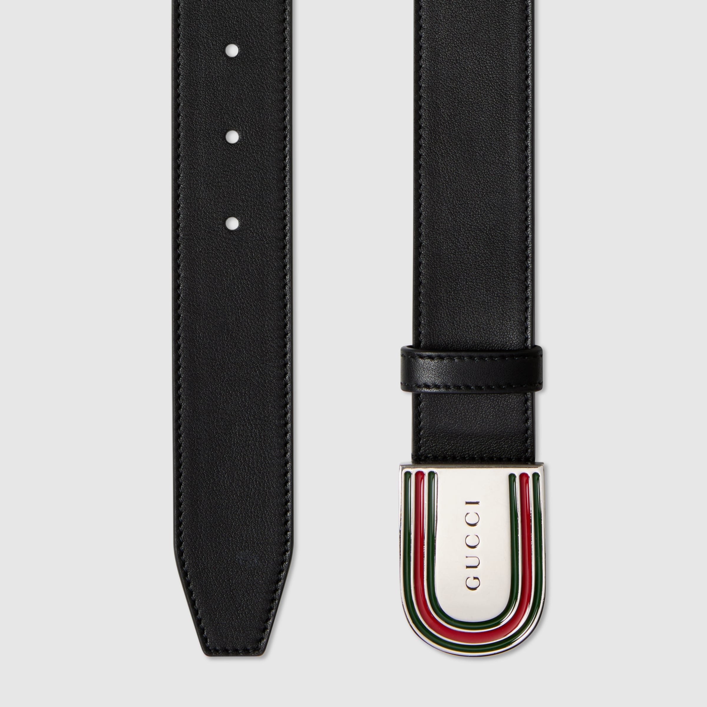 Belt with enameled Web detail buckle - 2