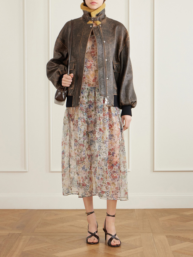 KHAITE Amello Floral-print Silk-organza Midi Dress outlook