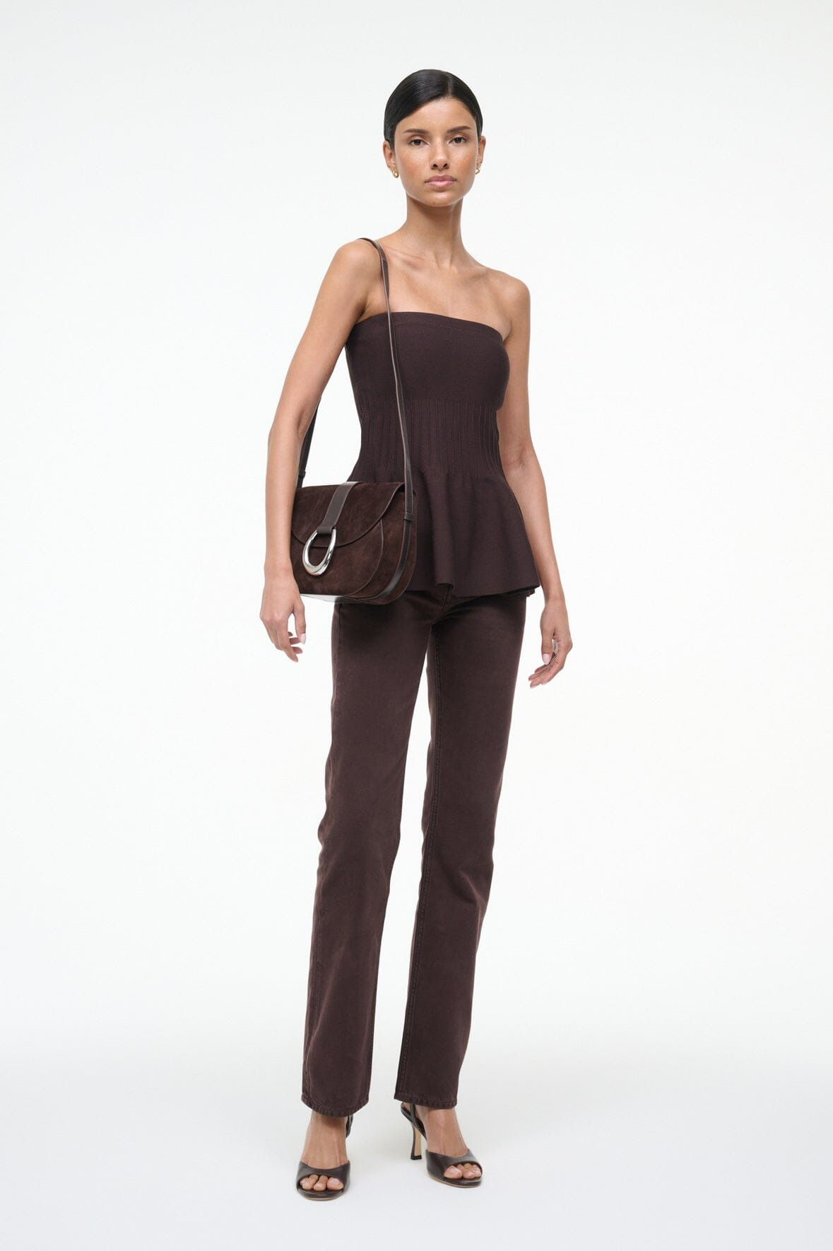 STAUD BELLA SADDLE BAG ESPRESSO SUEDE - 8