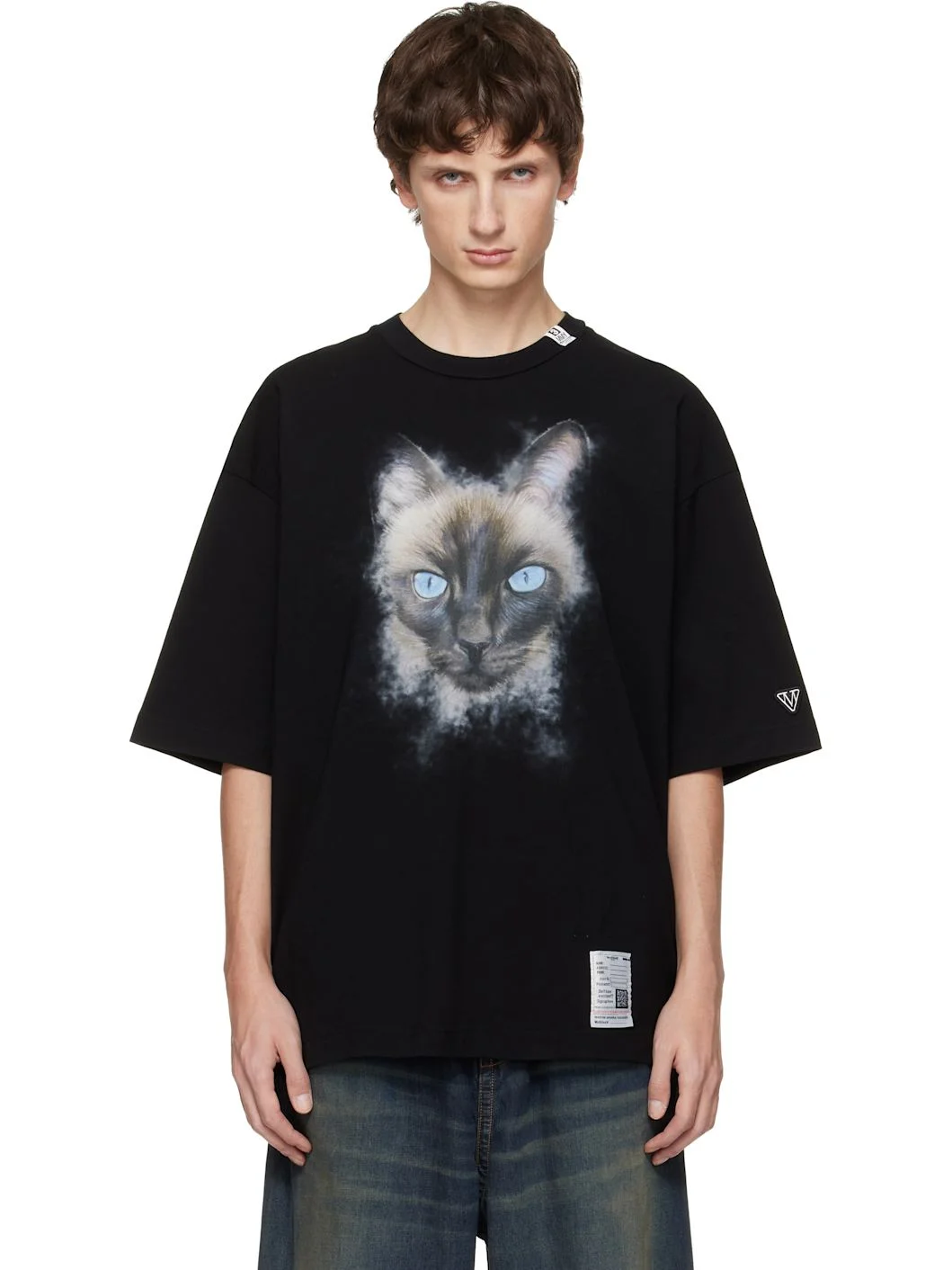 Black Cat Printed T-shirt - 1