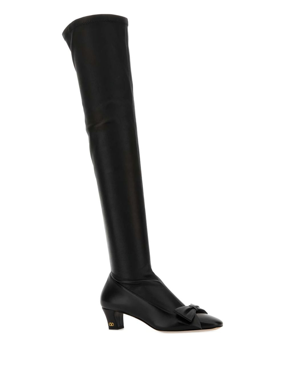 50mm bow-detail leather boots - 2