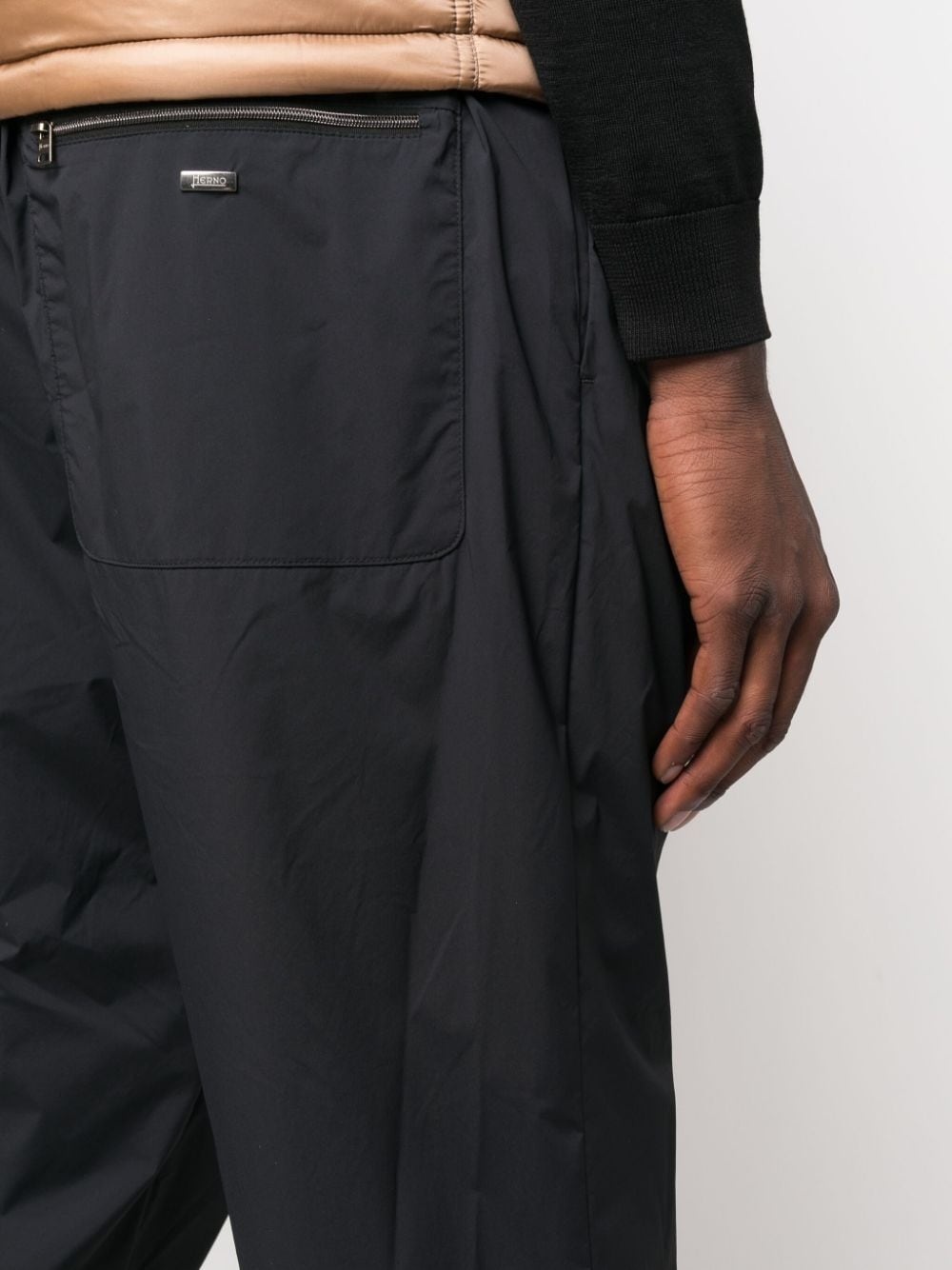drawstring-waist tapered trousers - 5