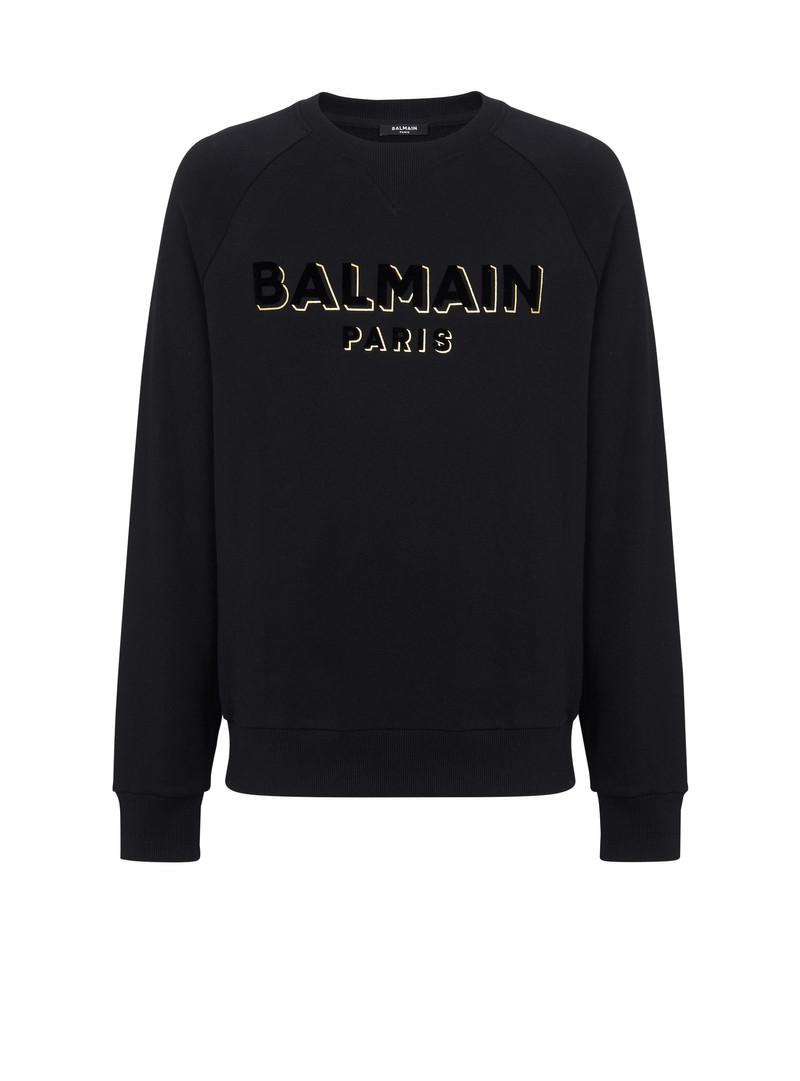Metallic flocked Balmain sweatshirt - 1