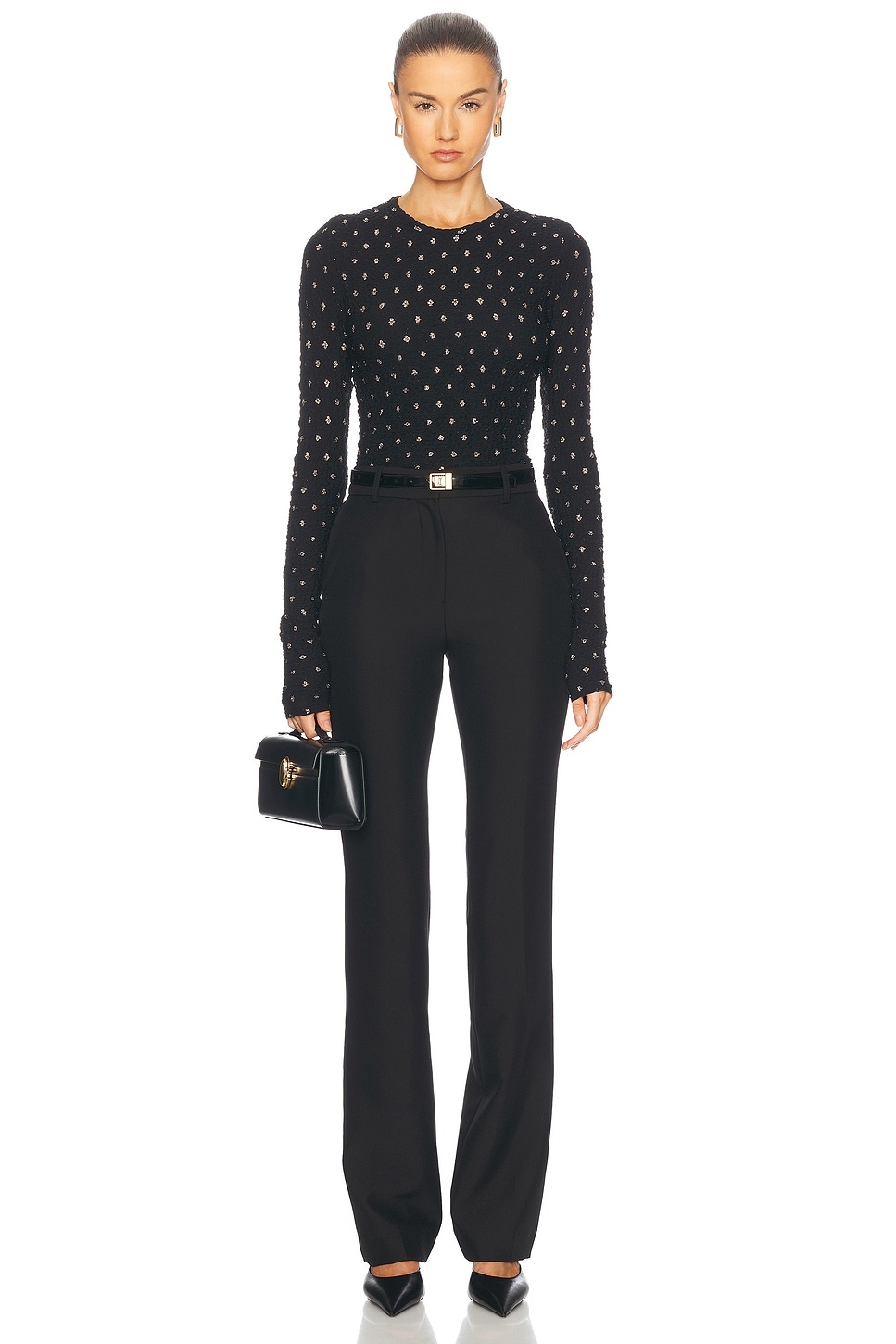 Dotted Stretch Mesh Top - 4