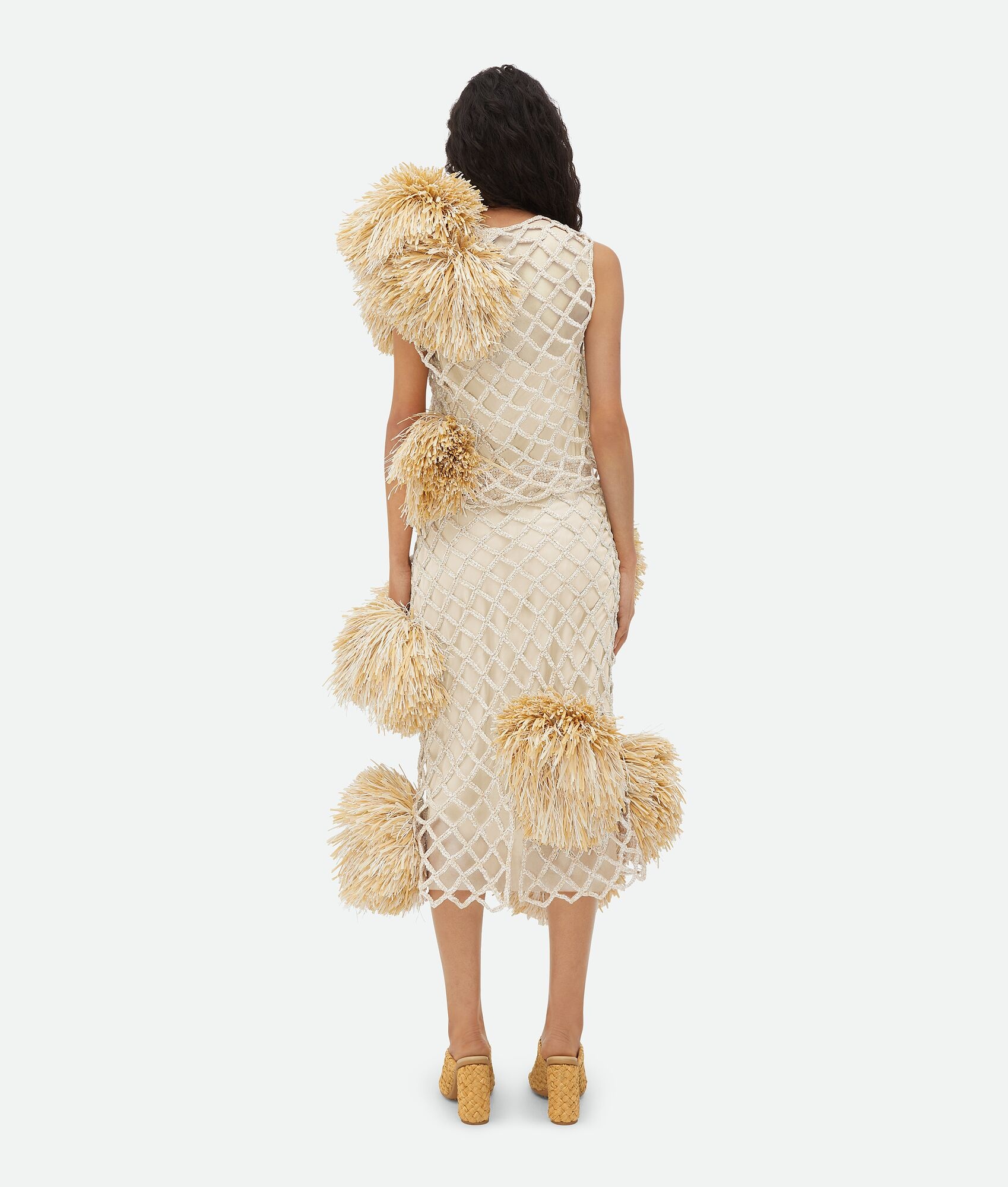 Paper Mesh Crochet Top With Pompom - 3