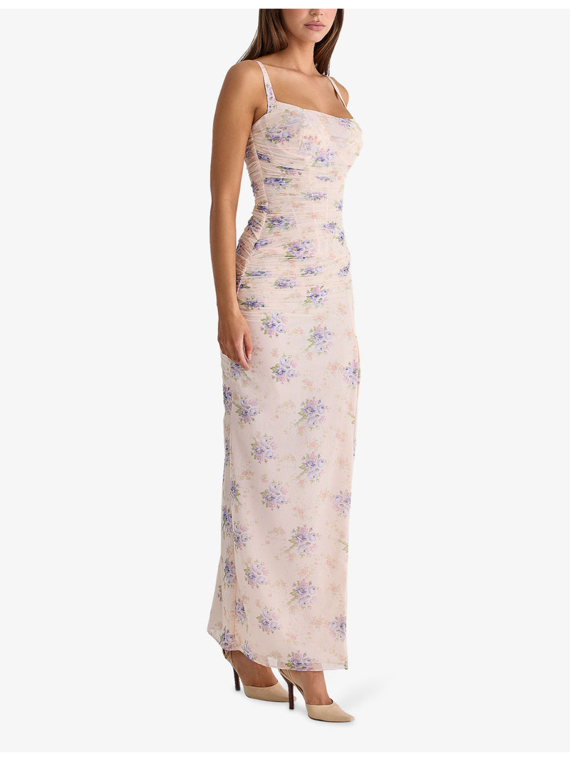 Lini Floral-Print Stretch-Mesh Maxi Dress 3