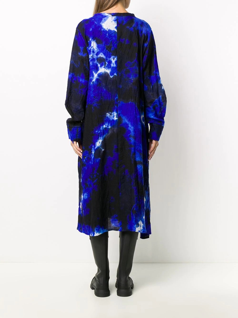 abstract print shirt dress - 4