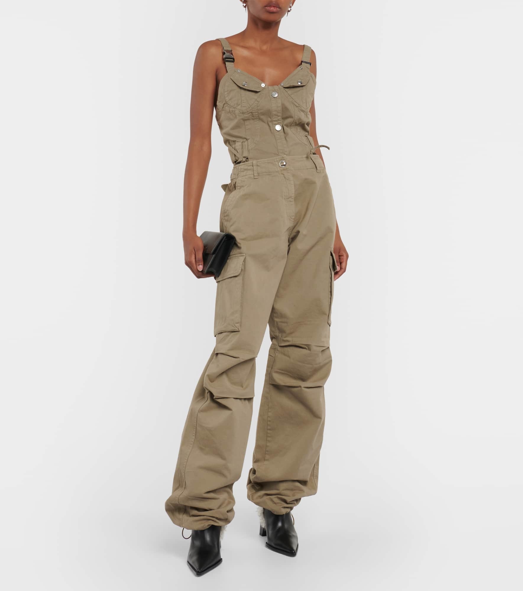 Wide-leg cotton cargo pants - 2