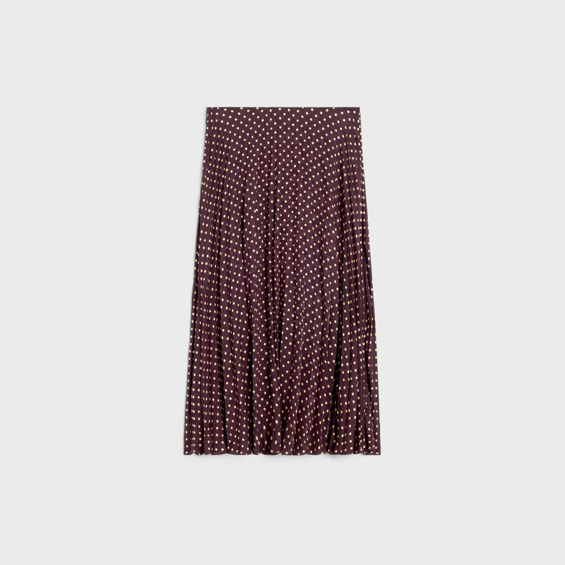 CELINE pleated midi skirt in silk outlook