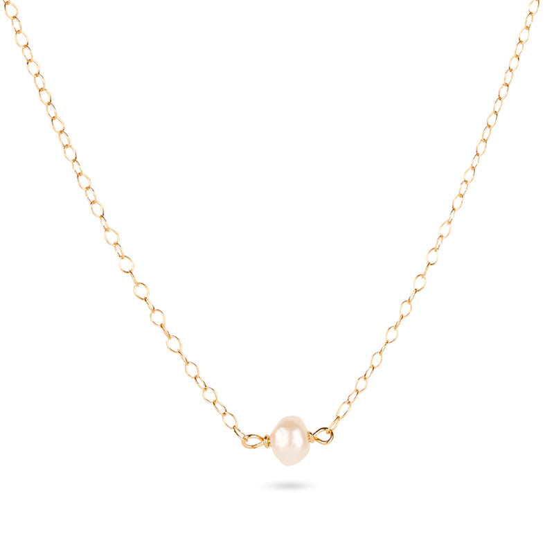 Tiny Solitaire Pearl Necklace 1