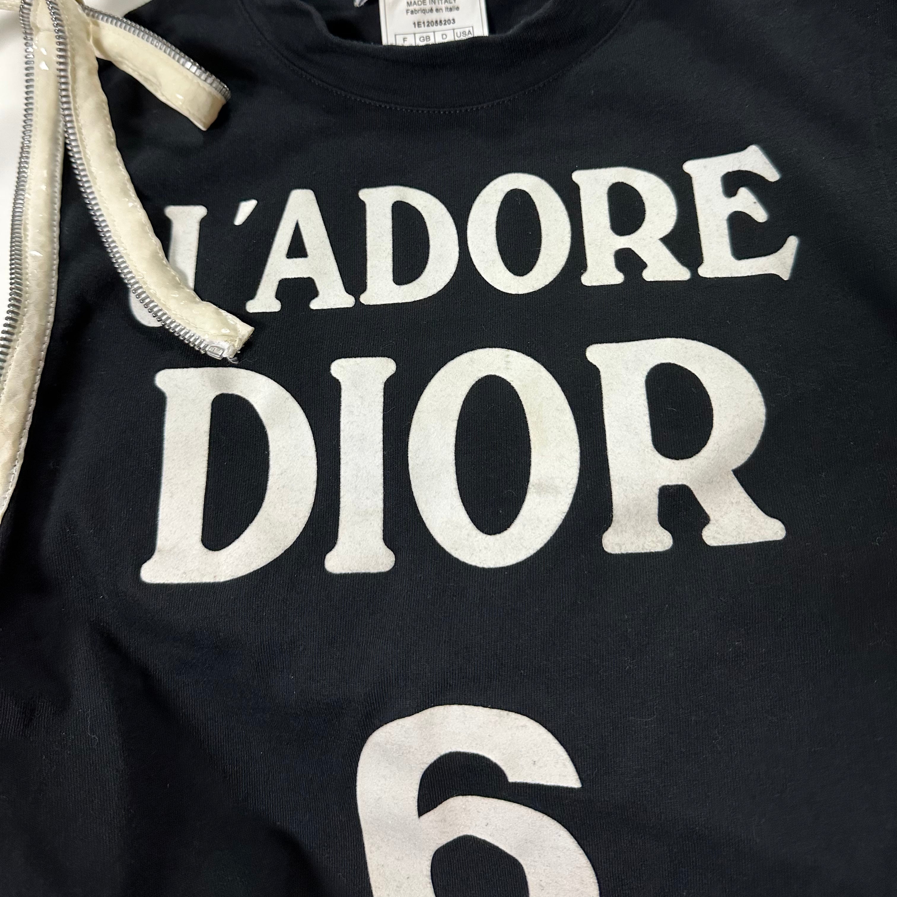 Christian Dior J'ADORE DIOR ロンT 長袖 短丈 黒 J'adore Dior