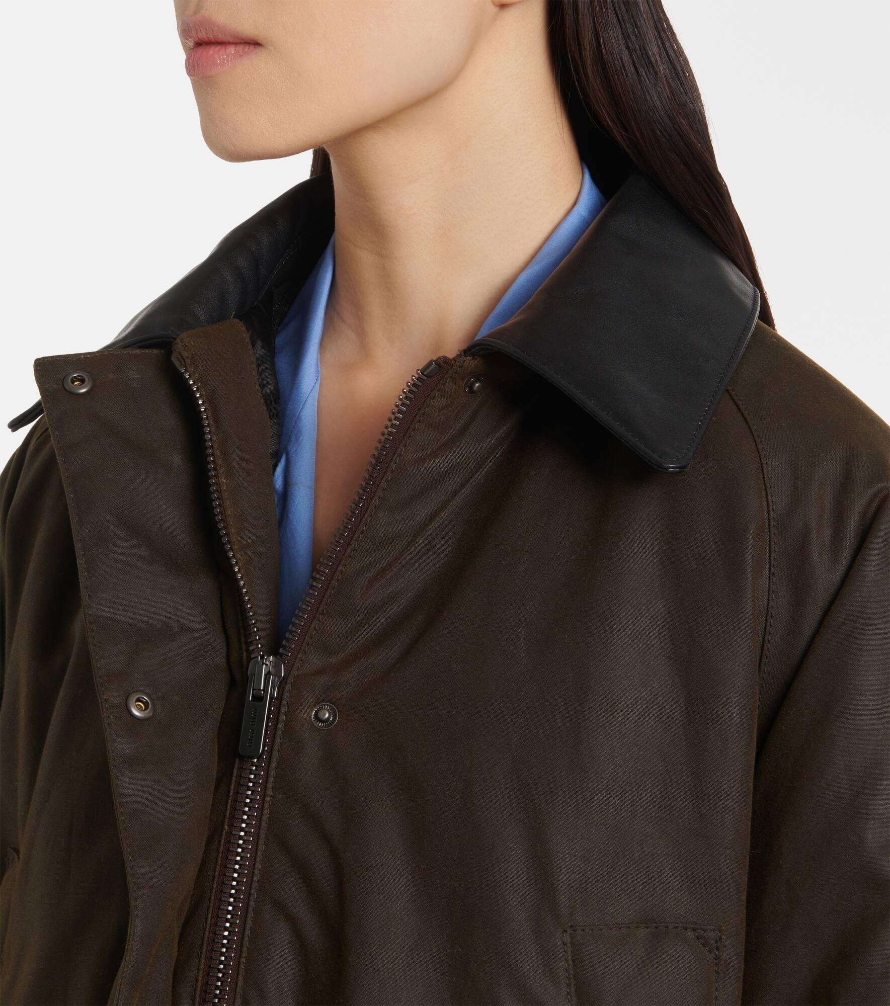 Waxed oversized canvas cotton jacket - 4