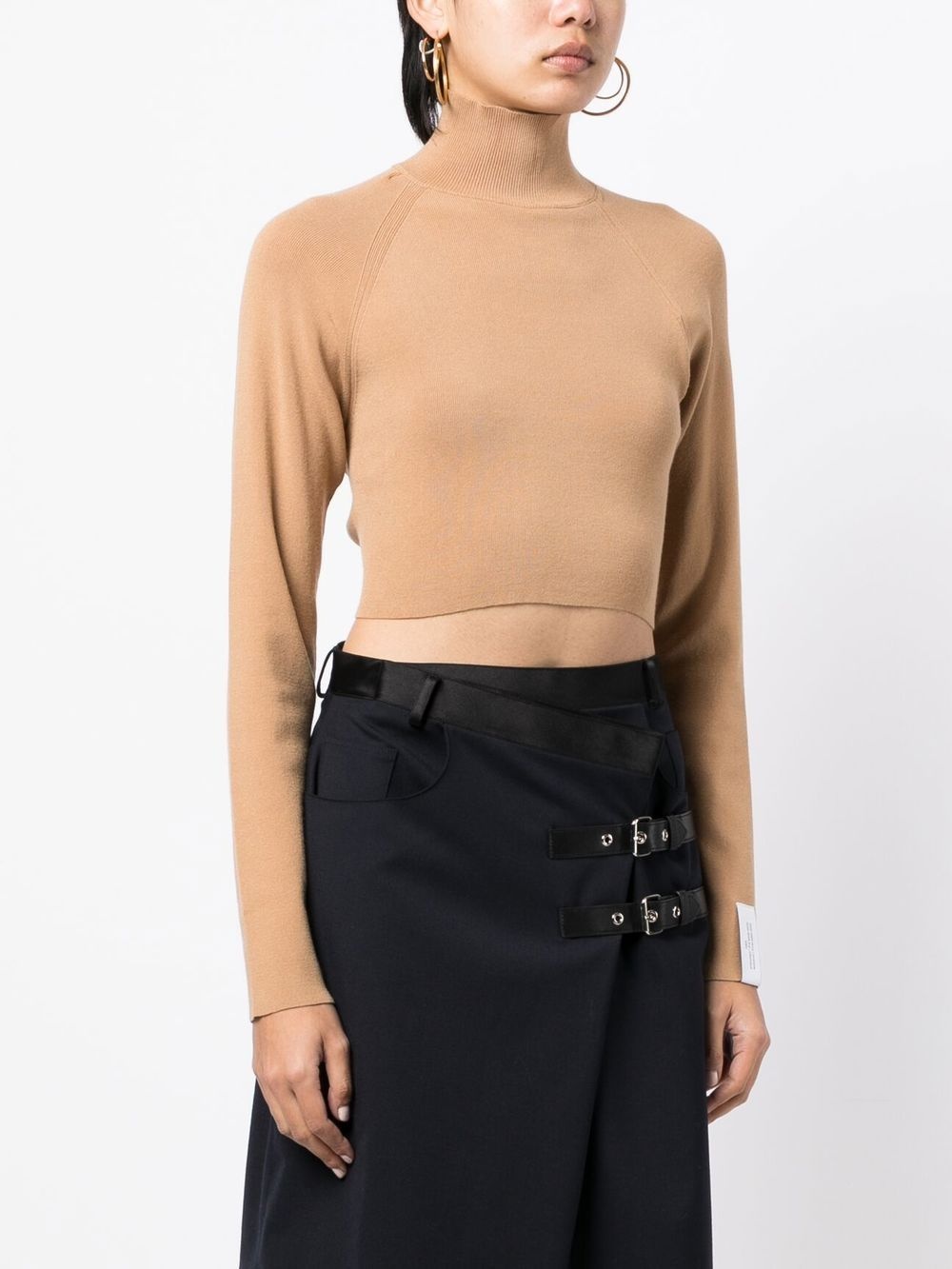 open-back cropped knitted jumper - 3