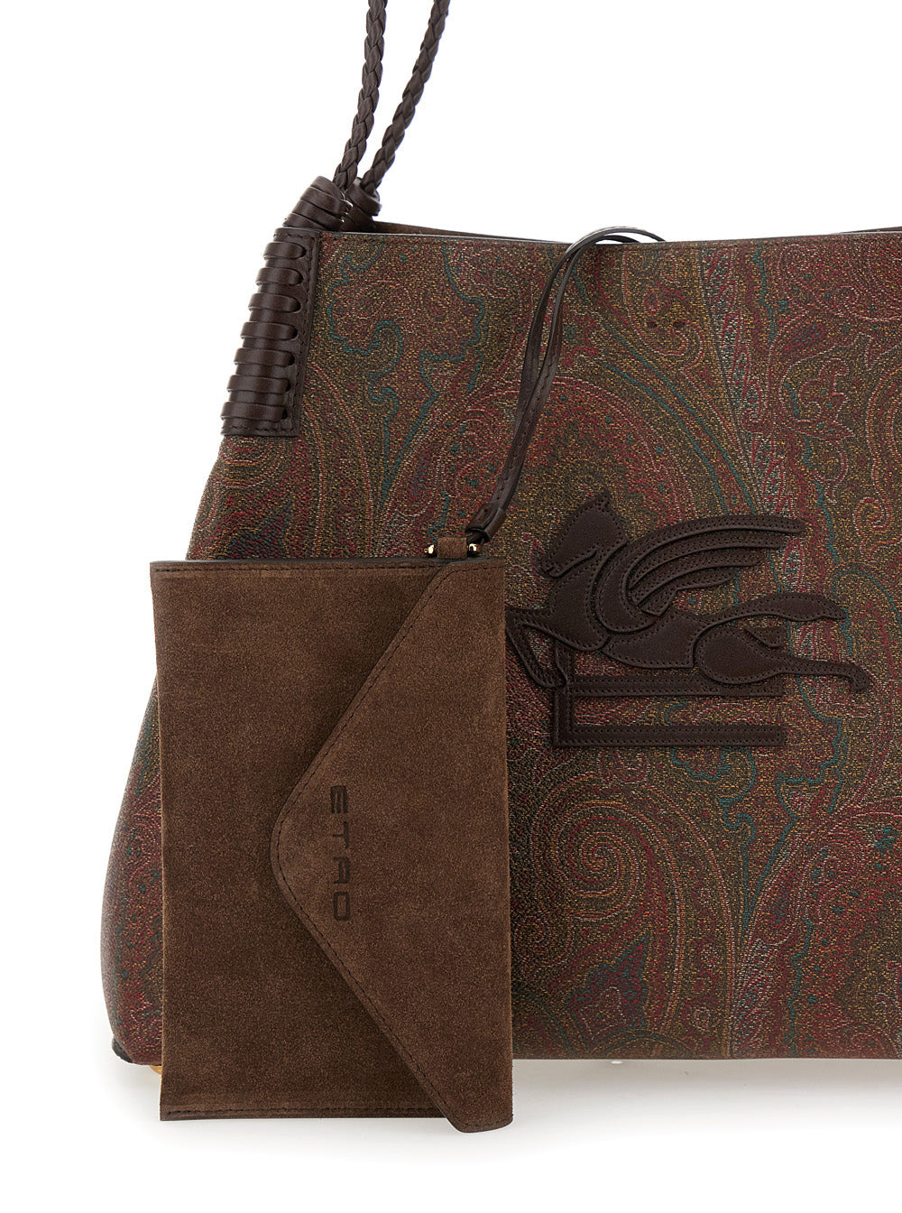 Etro Women 'Paisley Libra Medium' Brown Tote Bag With Pegaso Detail In Cotton Woman - 5