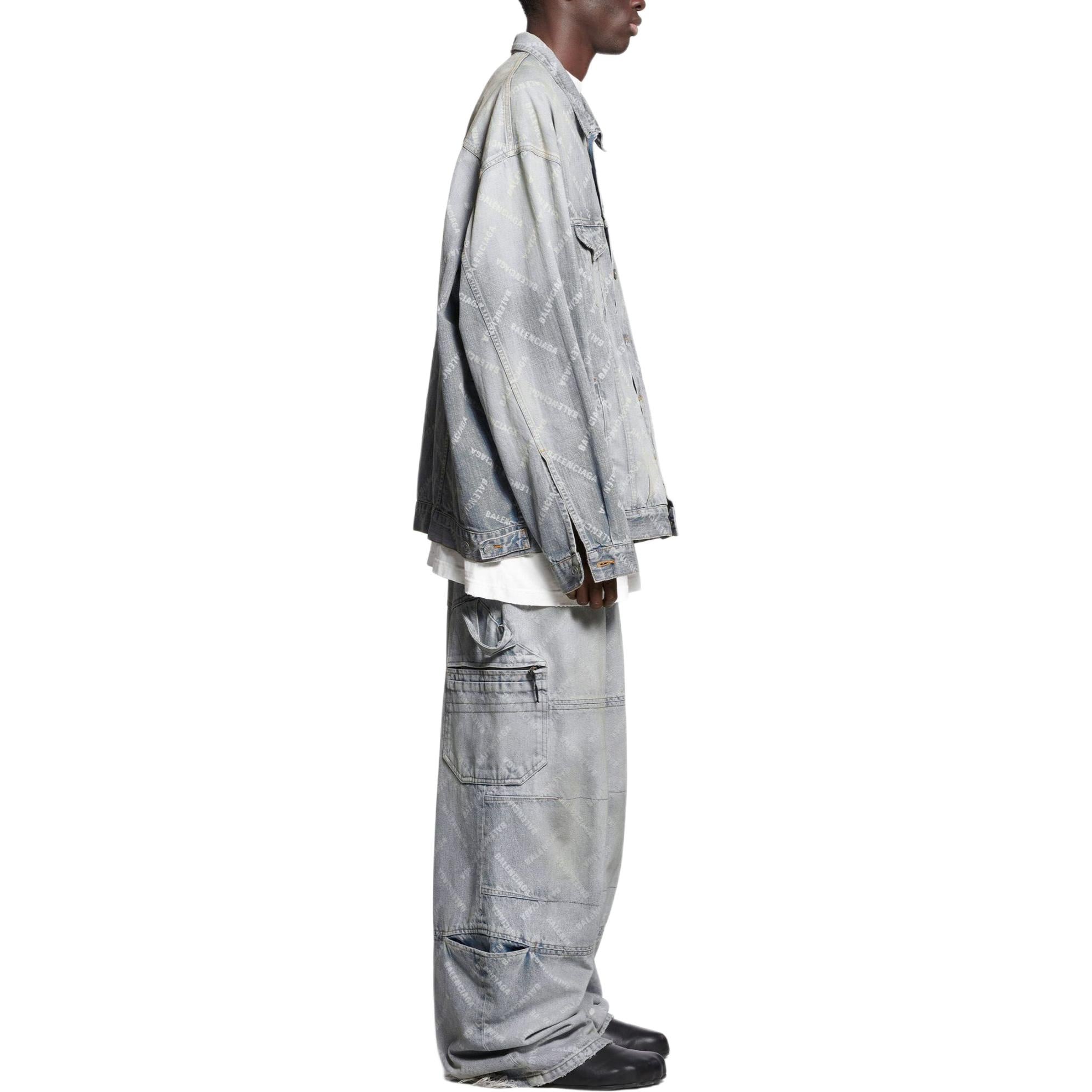 Balenciaga Bal Diagonal Allover Cargo Pants 'Light Blue' 767971TDW144979 - 5