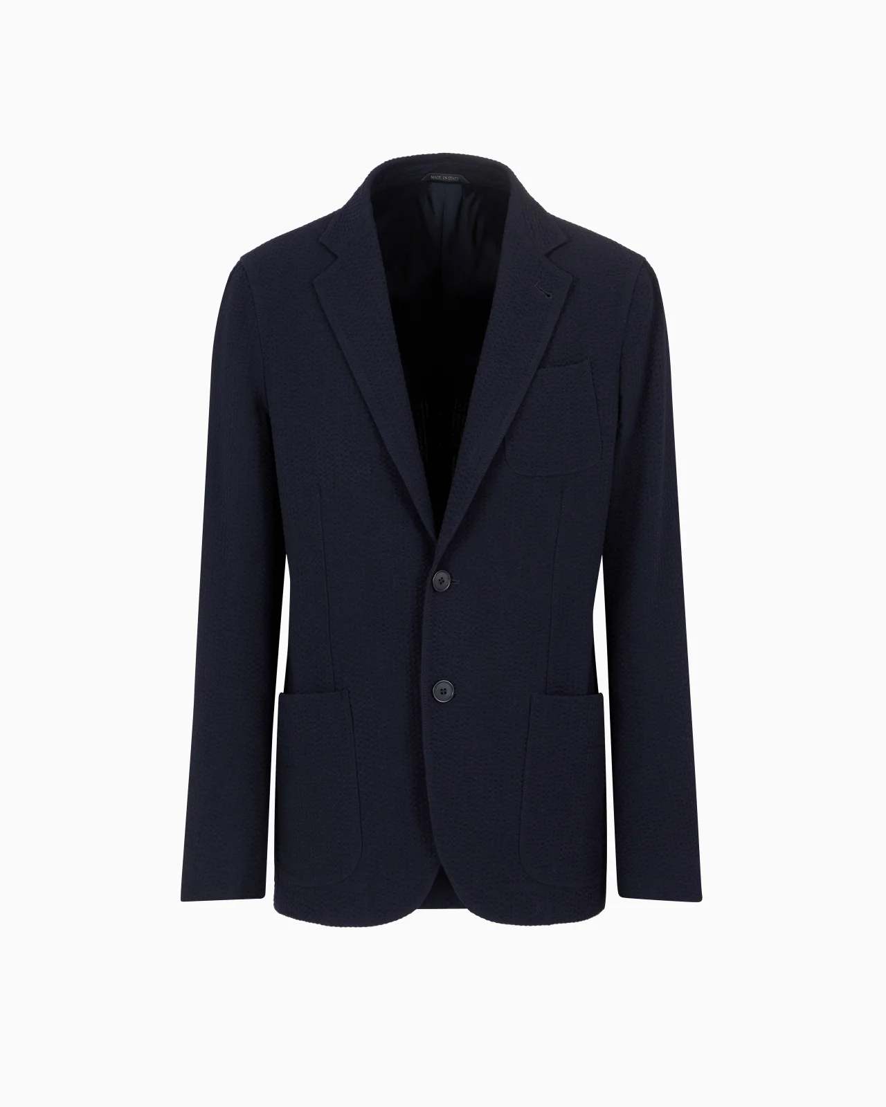 Upton line single-breasted jacket in virgin wool and cashmere seersucker - 1