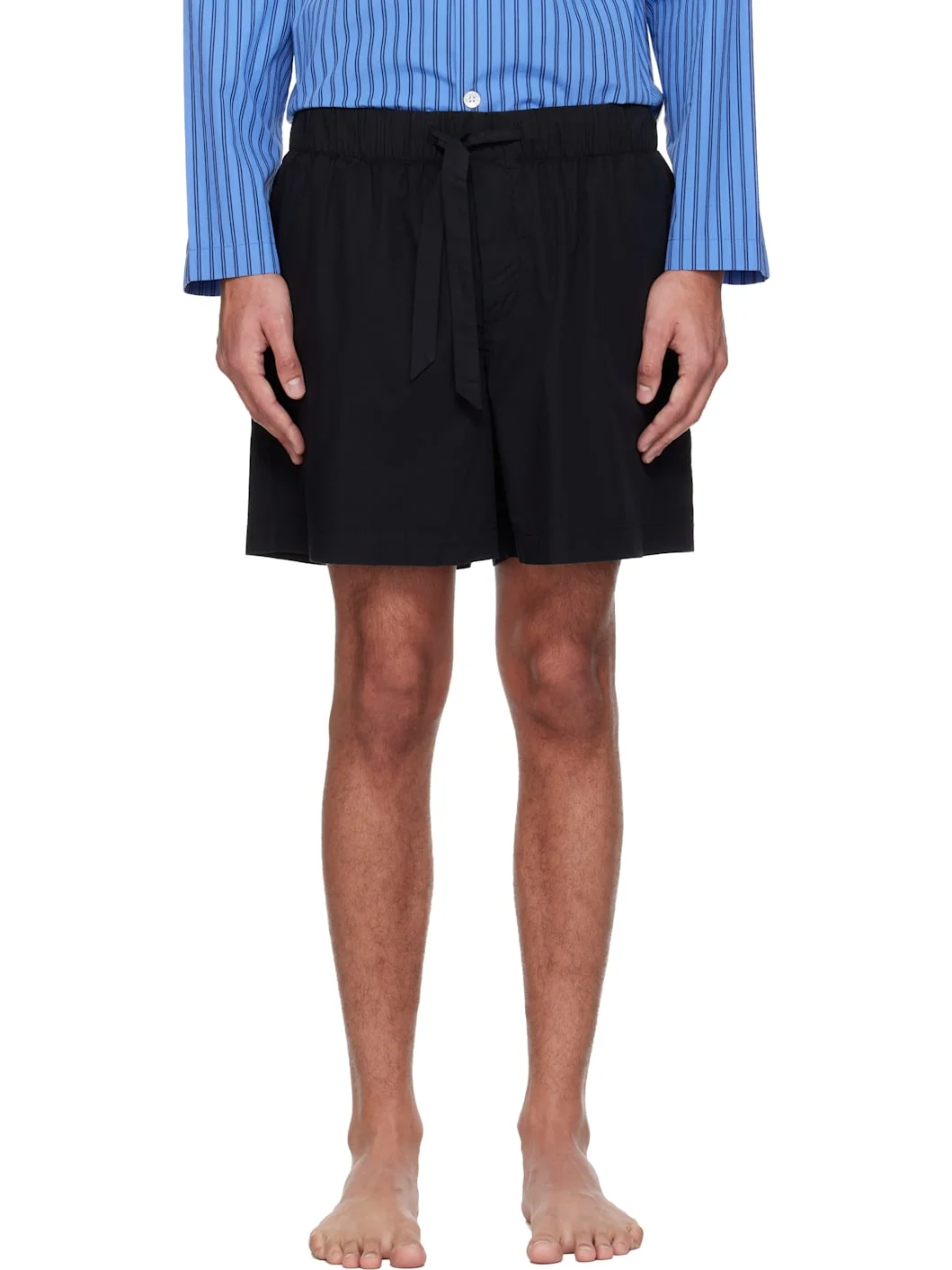 Black Poplin Pyjama Shorts - 1