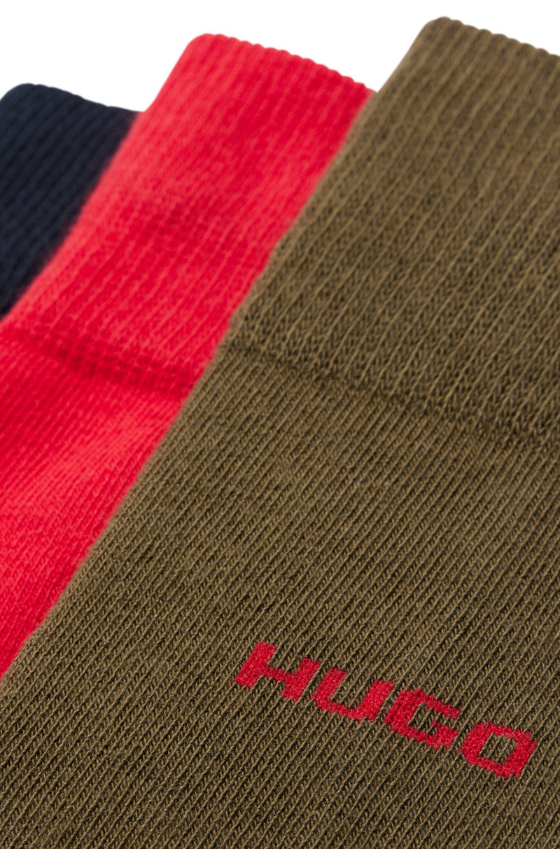 HUGO THREE-PACK OF REGULAR-LENGTH SOCKS WITH LOGO DETAILS outlook