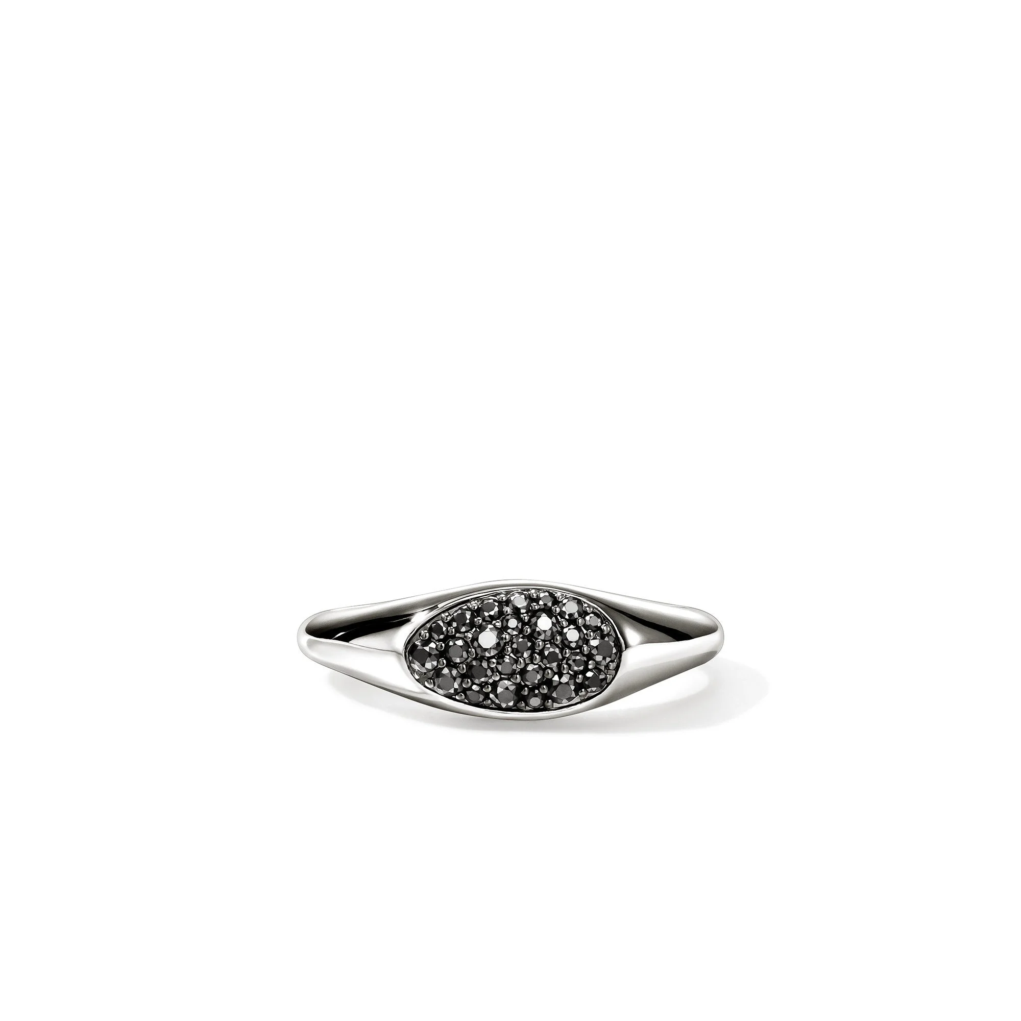 Pebble Ring, Sterling Silver, Black Sapphire - 1