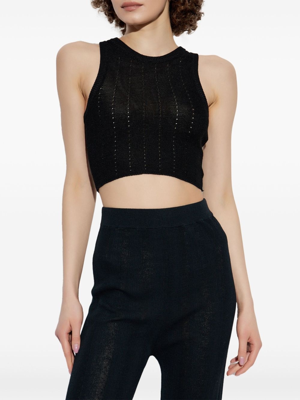 punched-detail crop top - 3