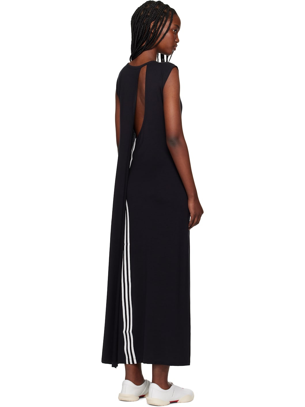 Black Open Back Midi Dress - 3