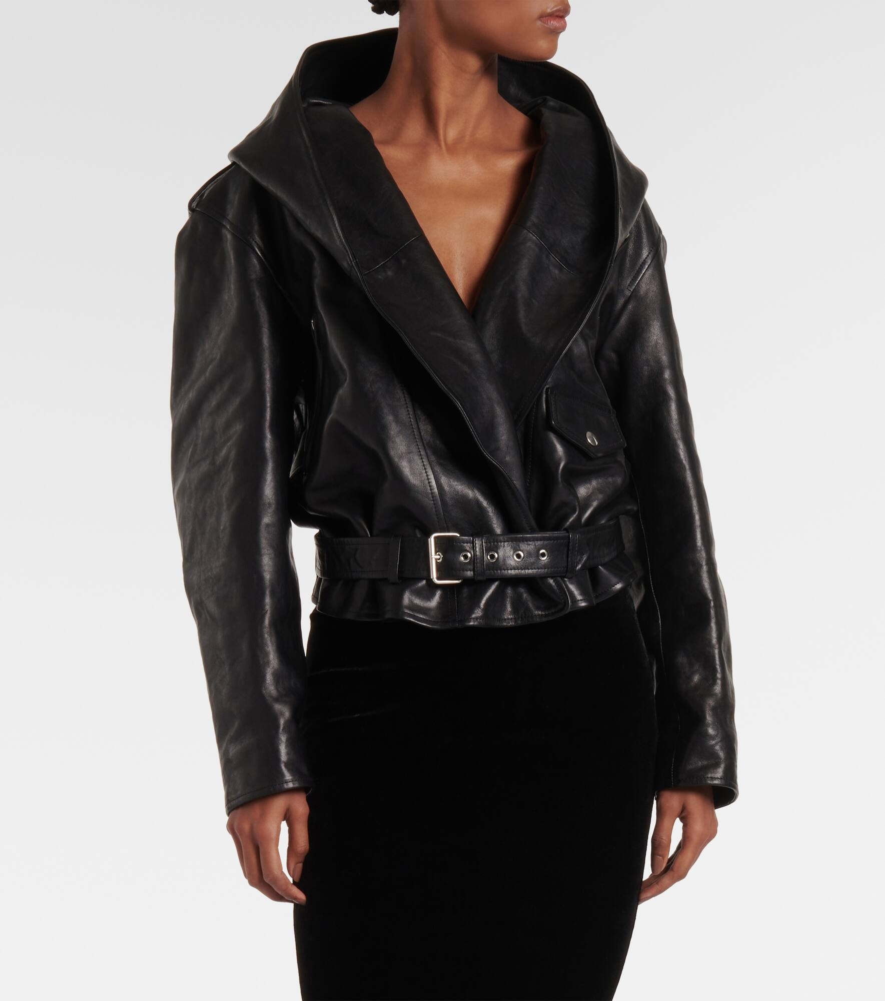 Biker leather jacket - 6