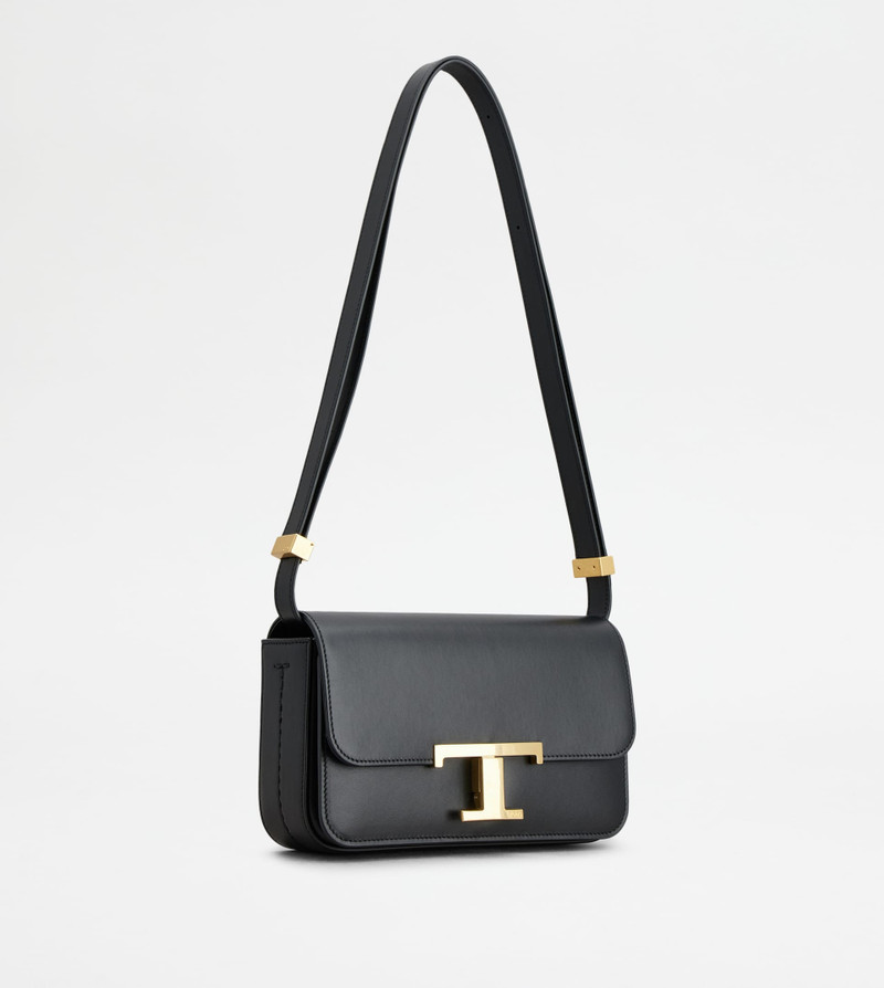 T TIMELESS CROSSBODY BAG IN LEATHER MICRO - BLACK 3