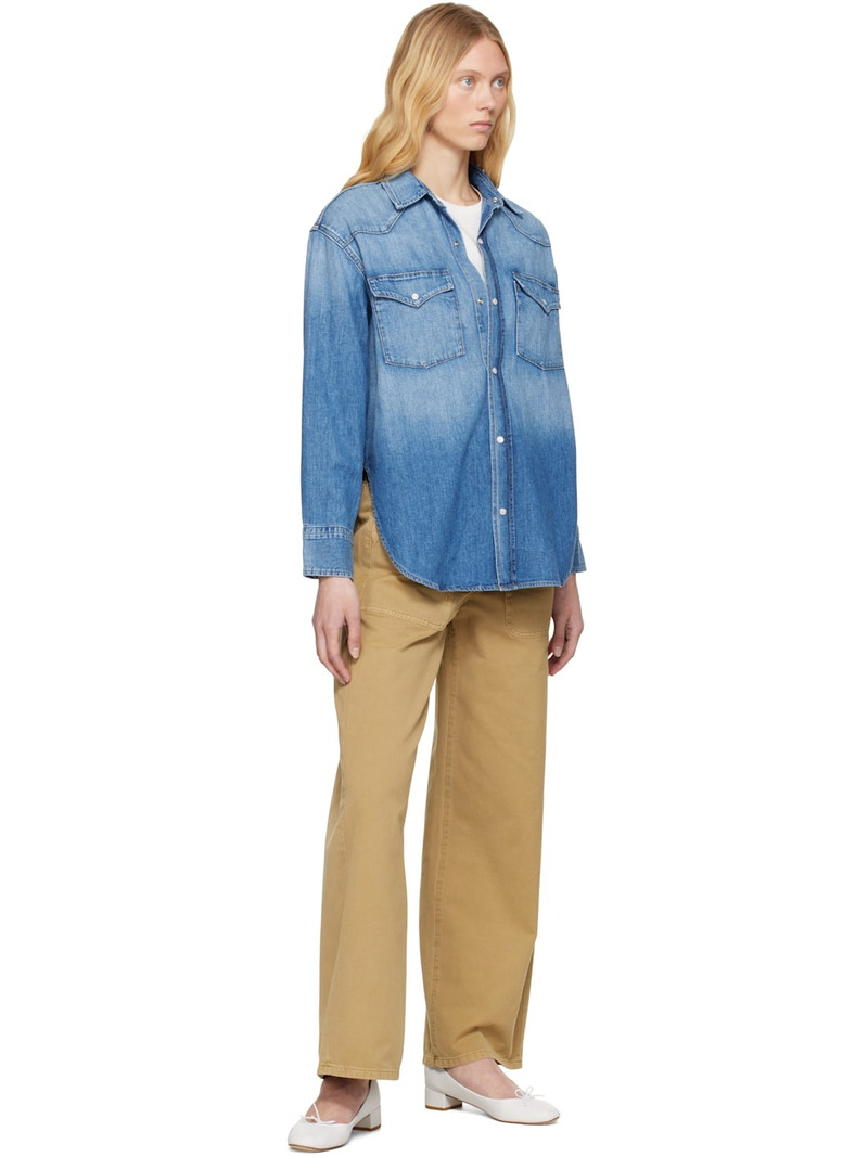 Citizens of Humanity Blue Kayla Western Denim Shirt outlook