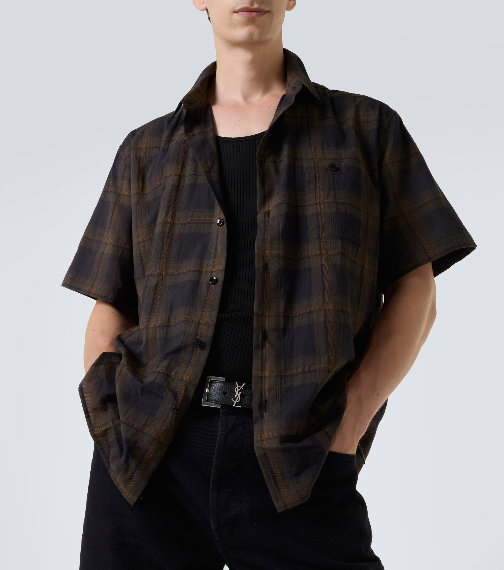 Tartan checked cotton voile shirt - 5
