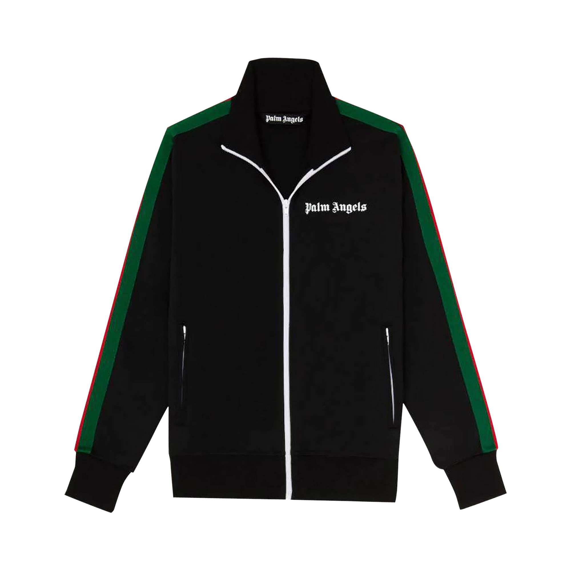 Palm Angels College Track Jacket 'Black/Green' - 1