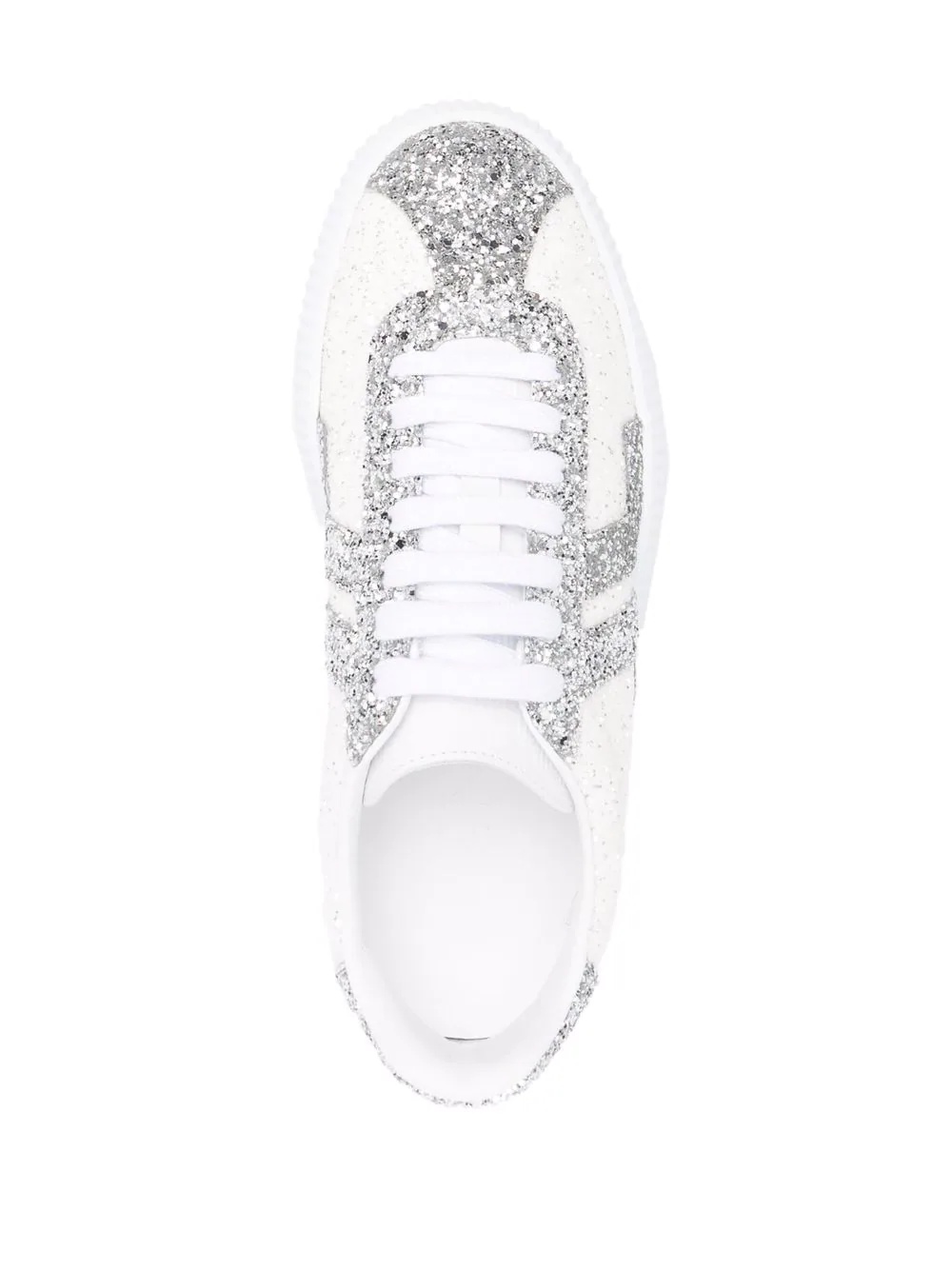 glittered low-top sneakers - 4