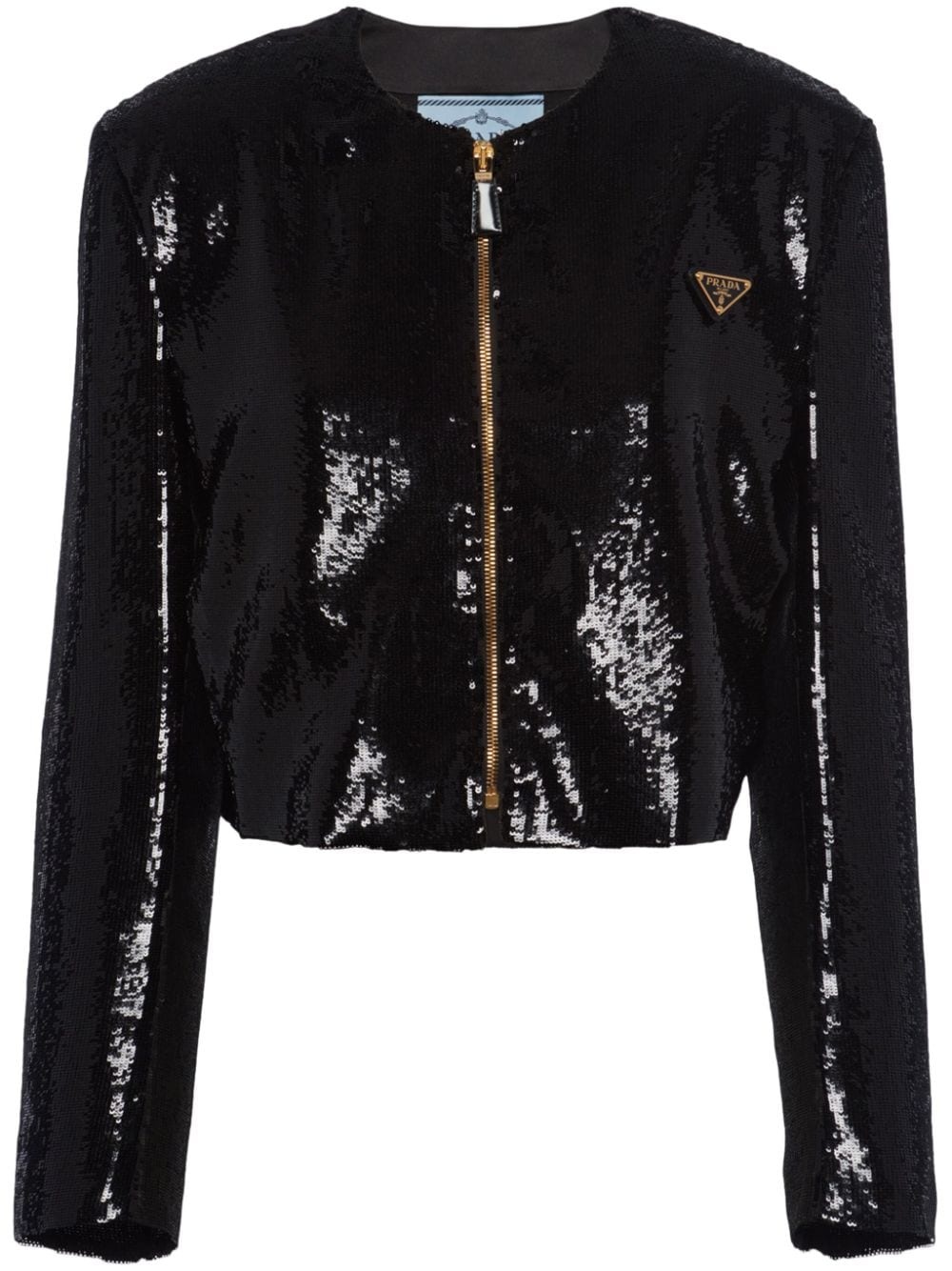 sequinned cropped jacket - 1