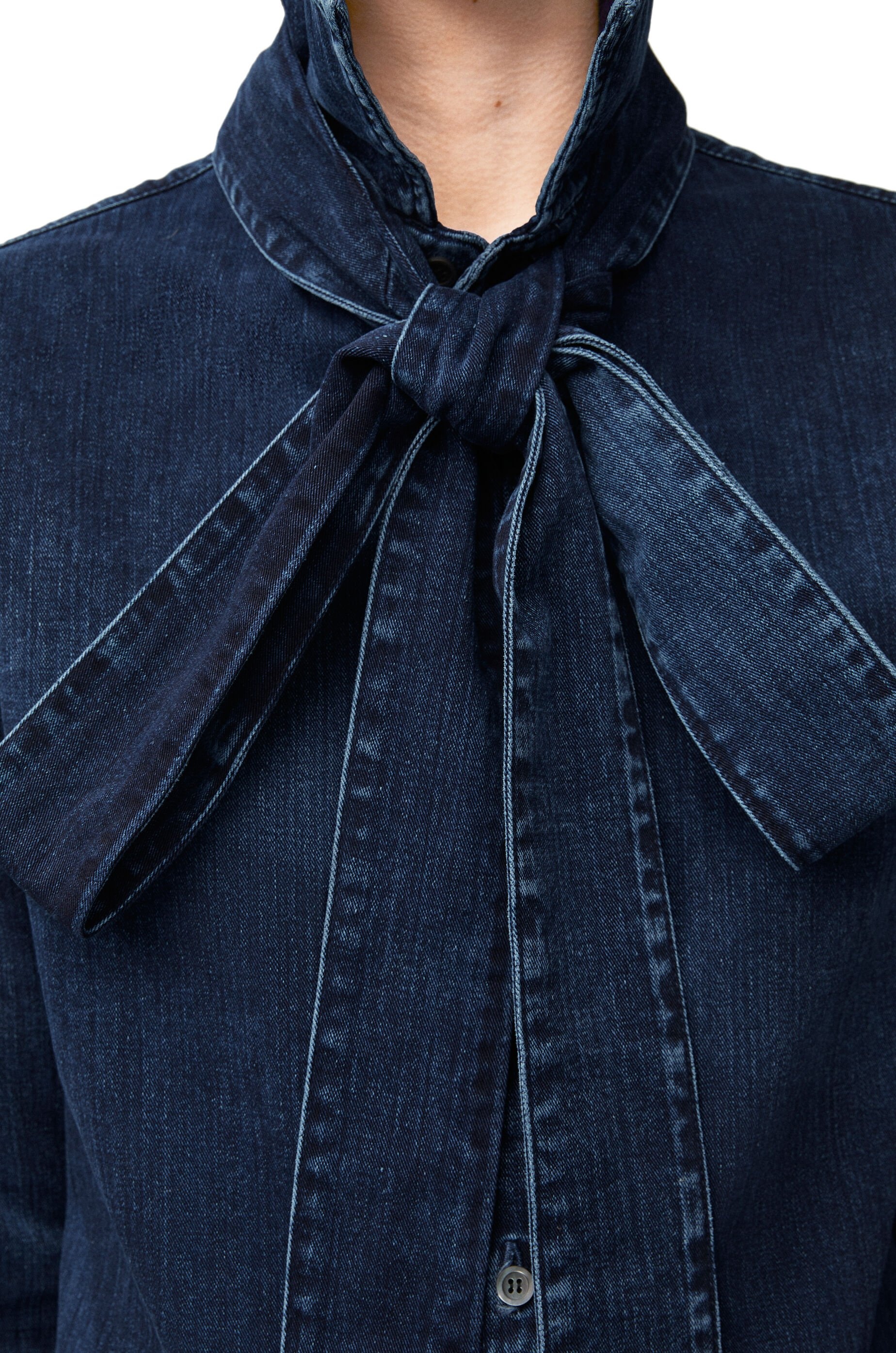 Bow shirt in denim - 5