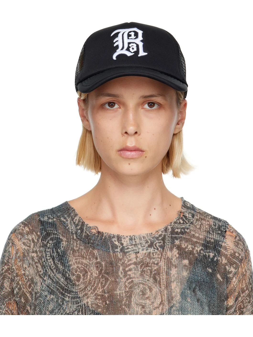 Black 'R13' Trucker Hat - 1