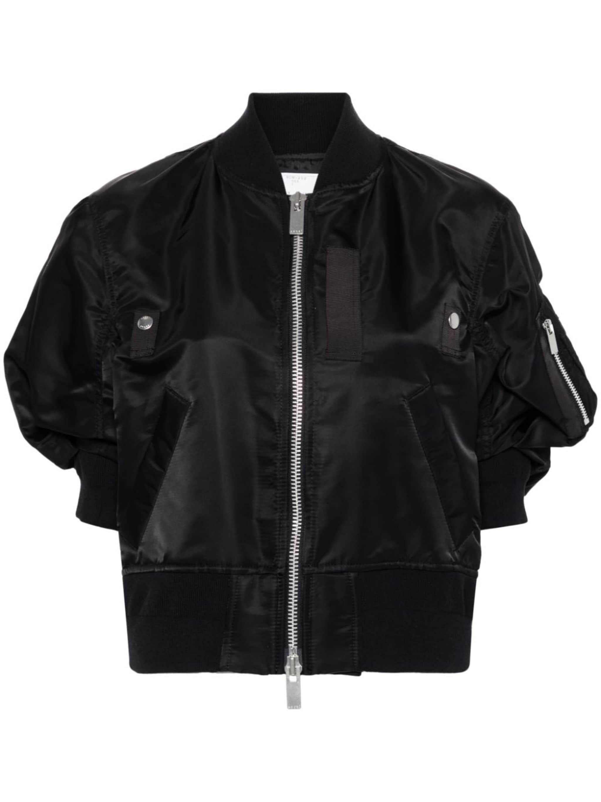 short-sleeve bomber jacket - 1