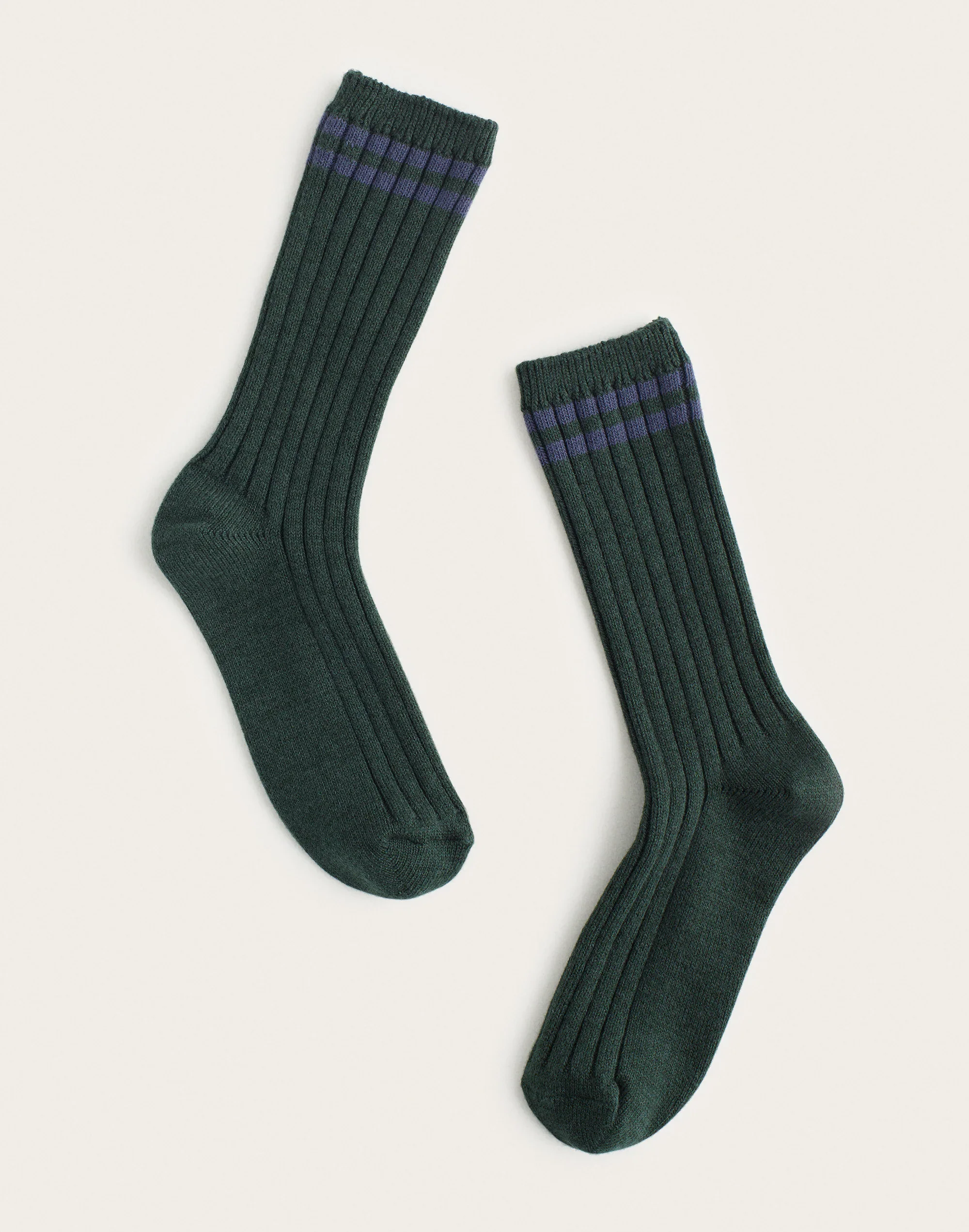 Contrast-Stripe Crew Socks - 1