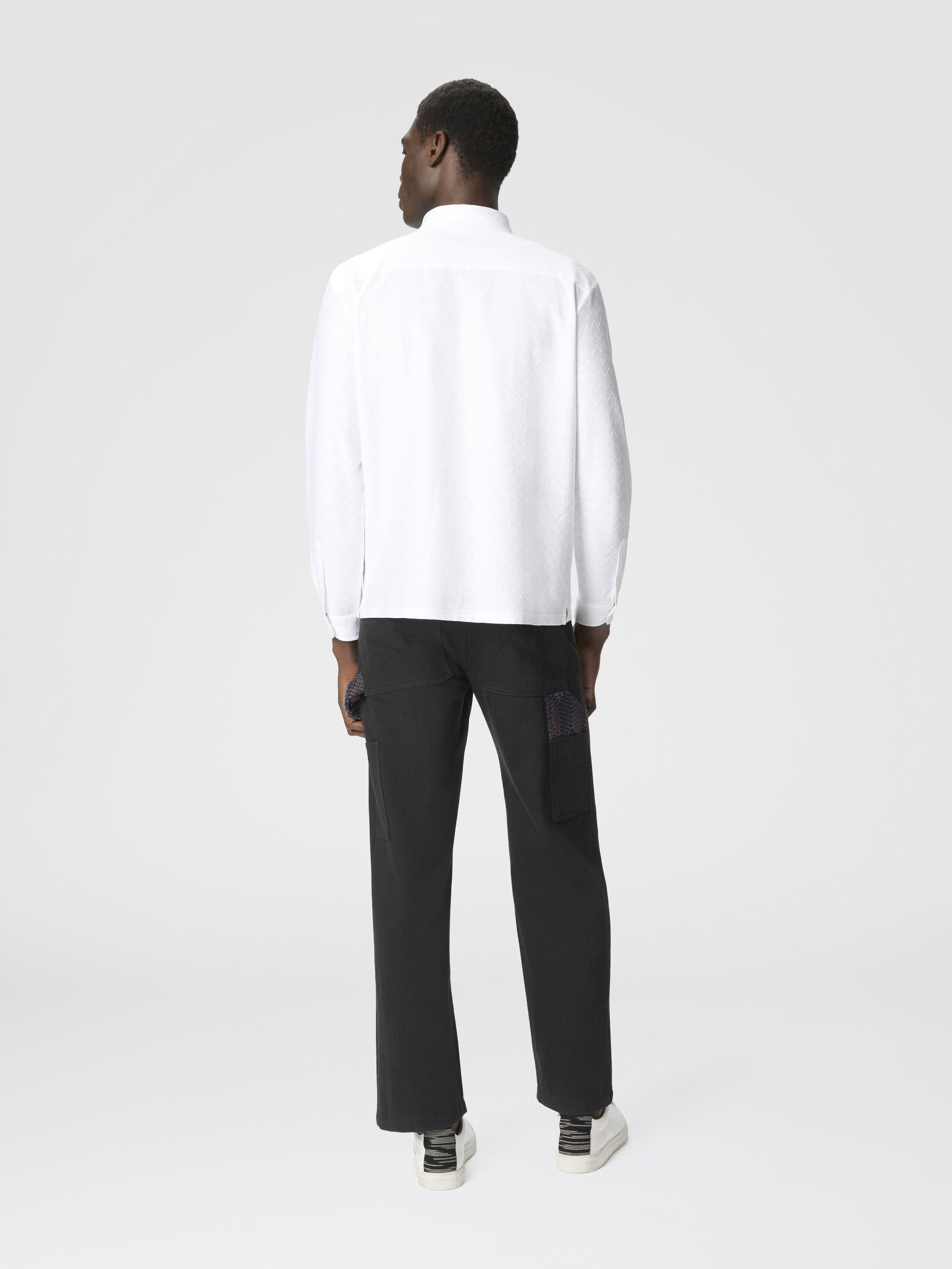 Missoni Zigzag Jersey Cotton Shirt Tone On Tone in White at Nordstrom - 3